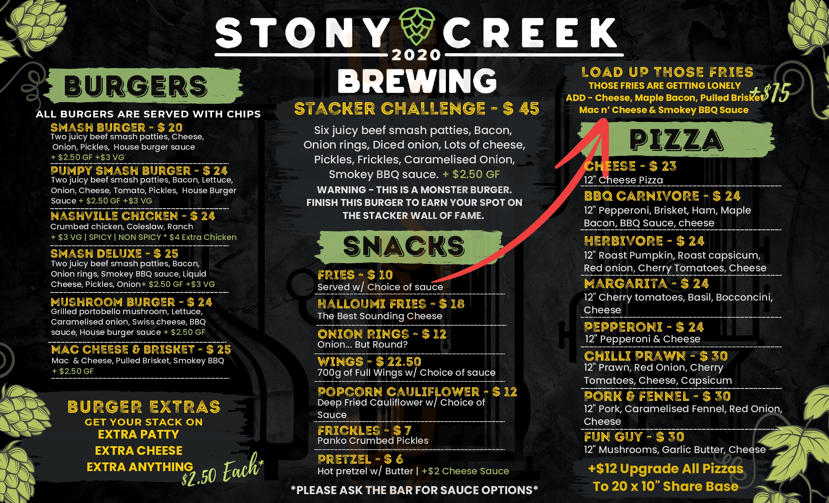 Main Menu - 4 Hearts Brewing Pumpyard Bar And Brewery