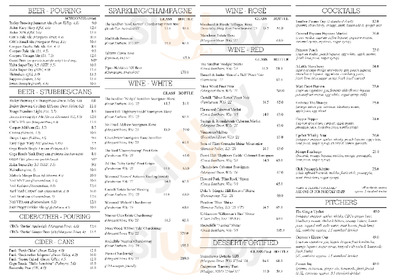 The Sandbar Scarborough Beach menu