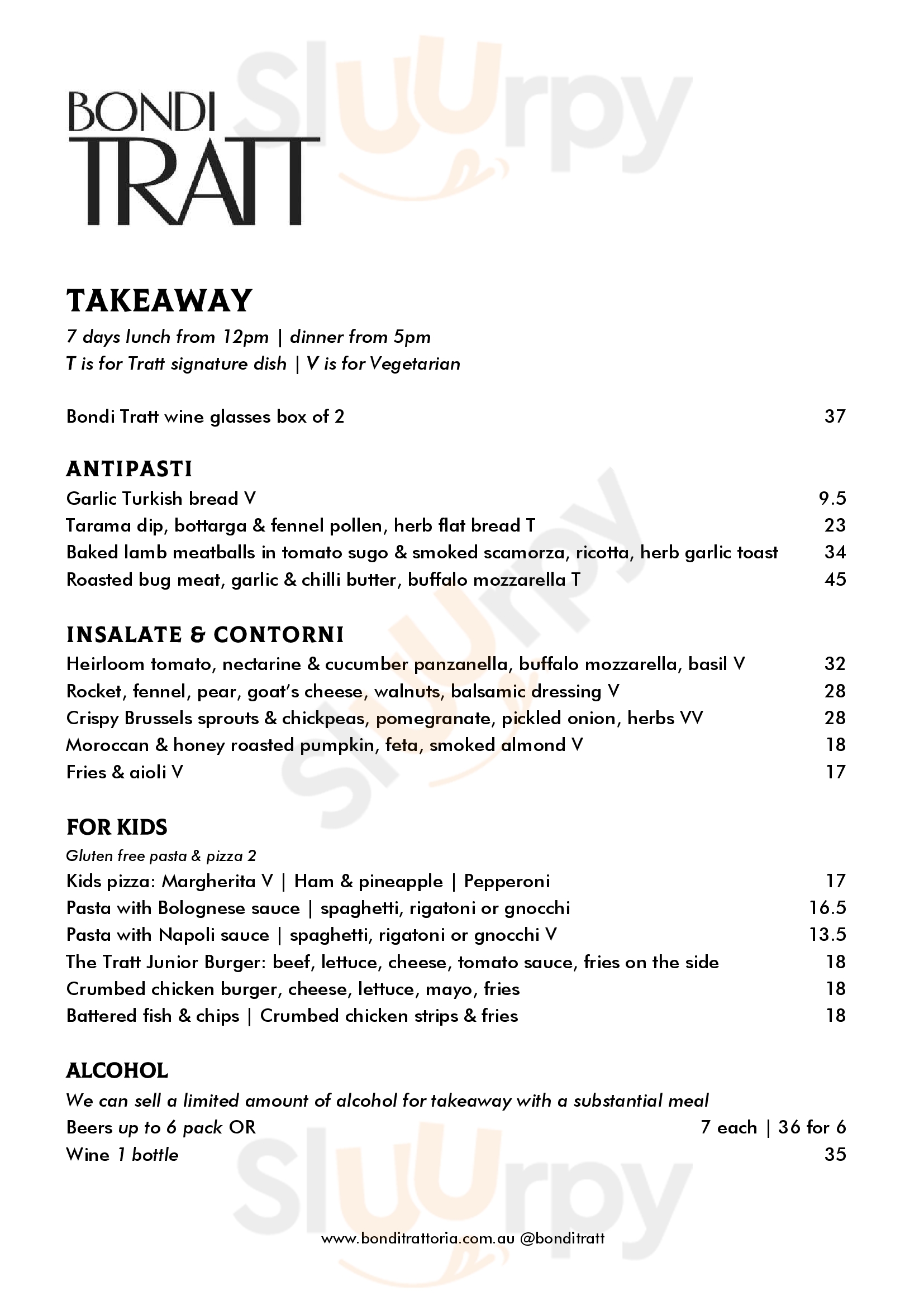 Bondi Trattoria Bondi Menu - 1