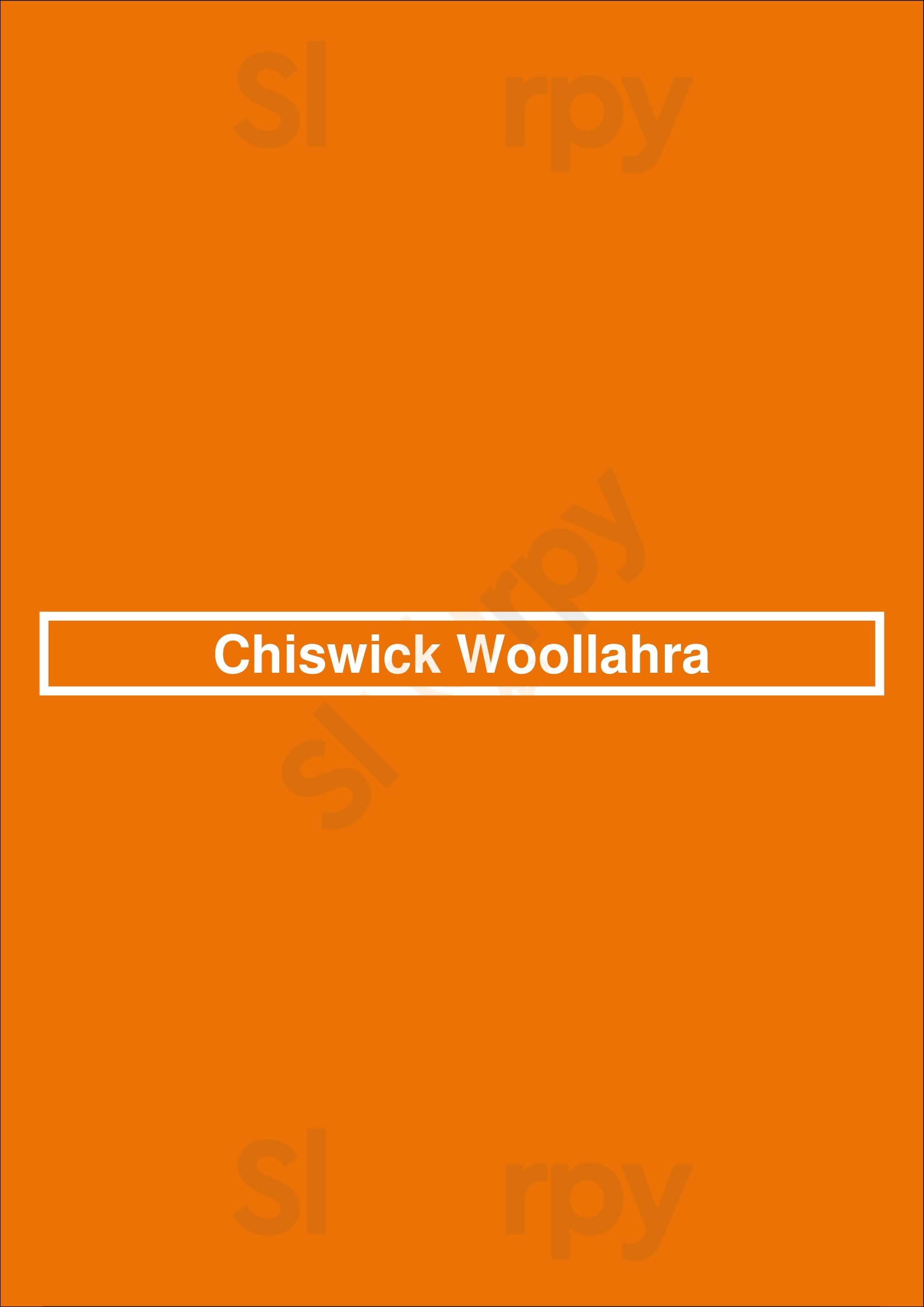 Chiswick Woollahra Woollahra Menu - 1
