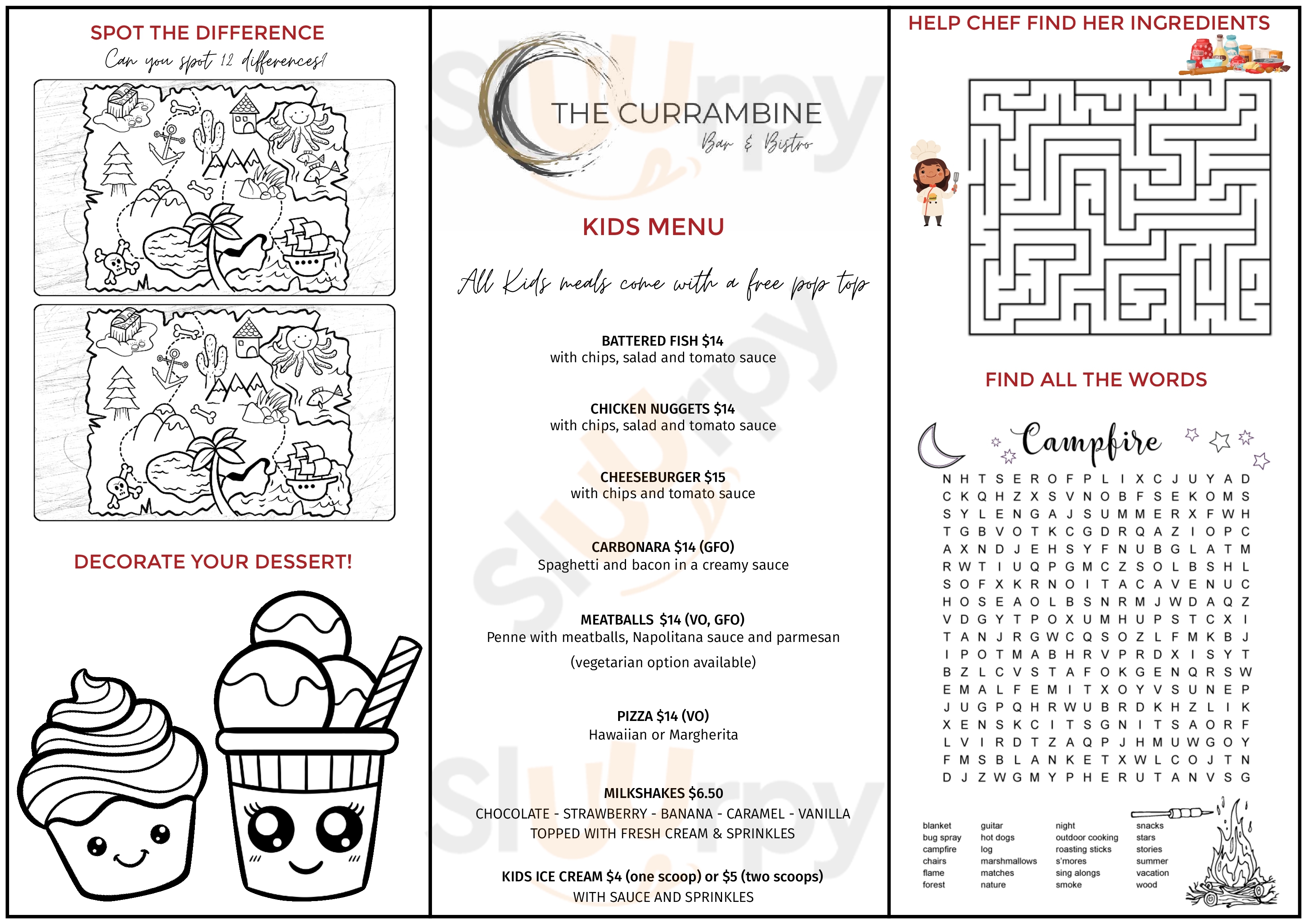 Currambine Bar And Bistro Currambine Menu - 1
