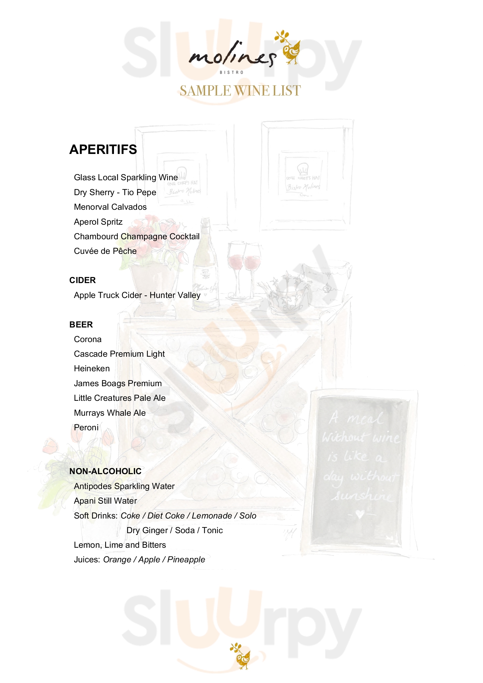 Bistro Molines Mount View Menu - 1