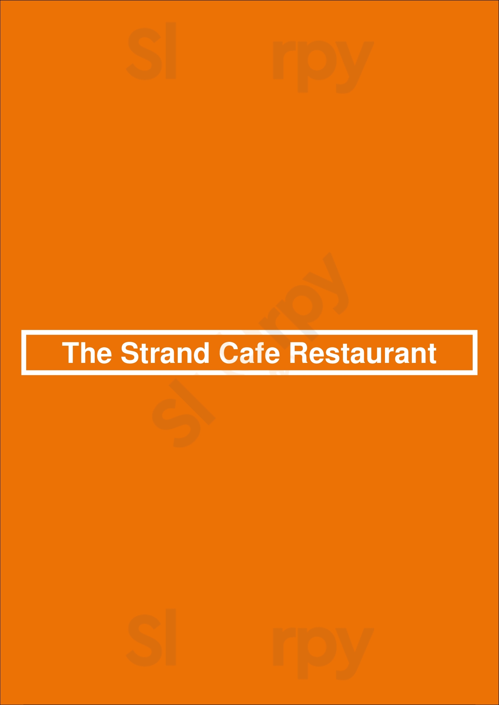 The Strand Cafe Restaurant Glenelg Menu - 1
