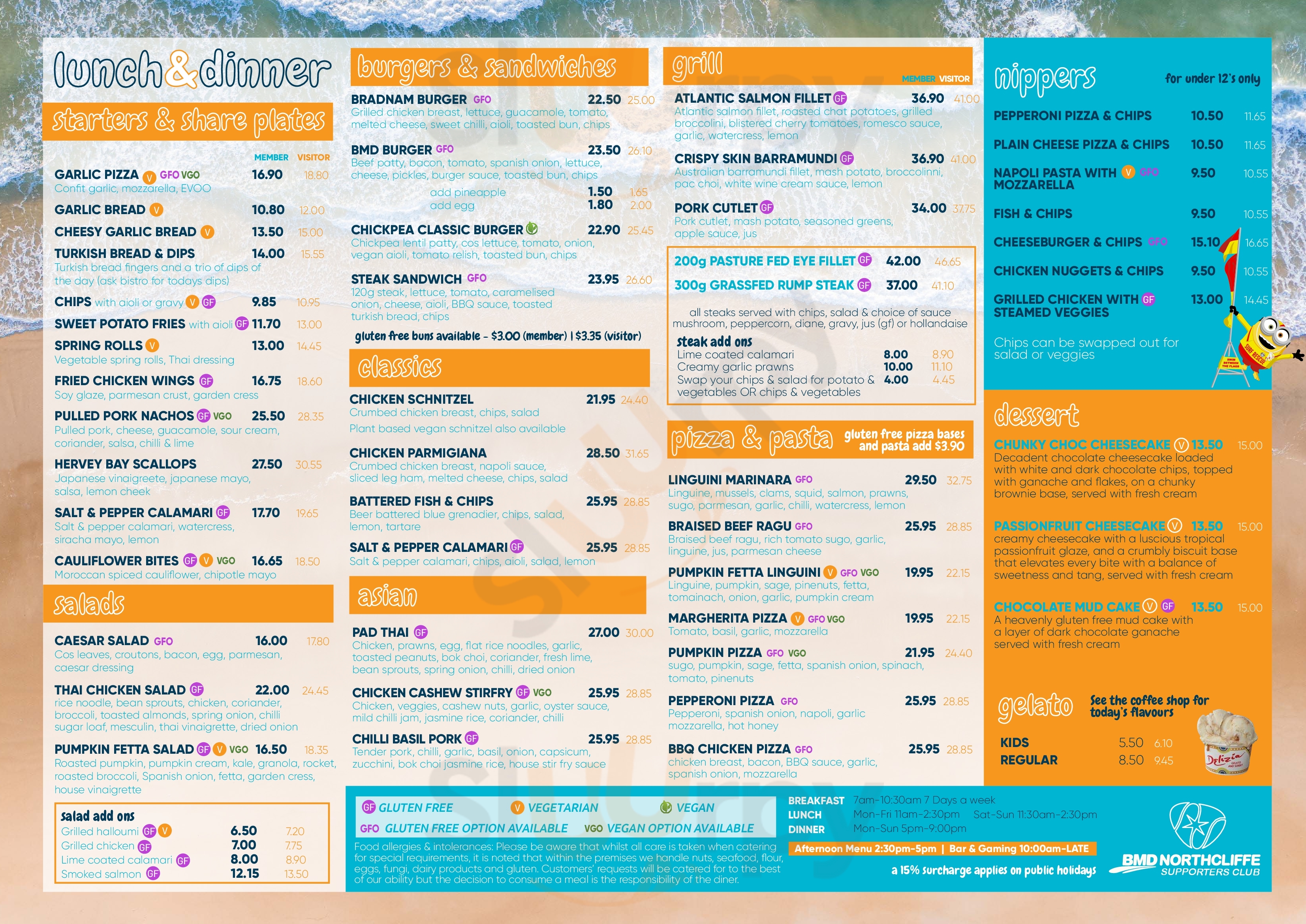 Bmd Northcliffe Surf Club Surfers Paradise Menu - 1