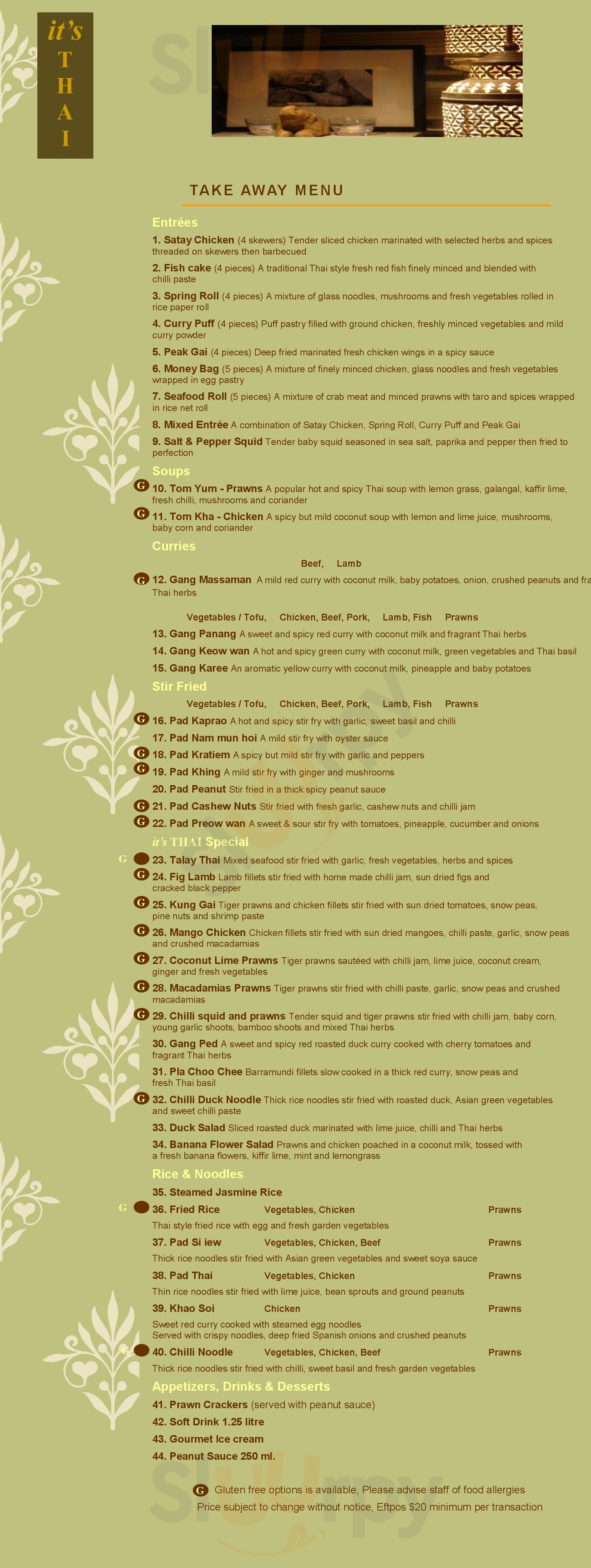 It's Thai Carlingford Menu - 1