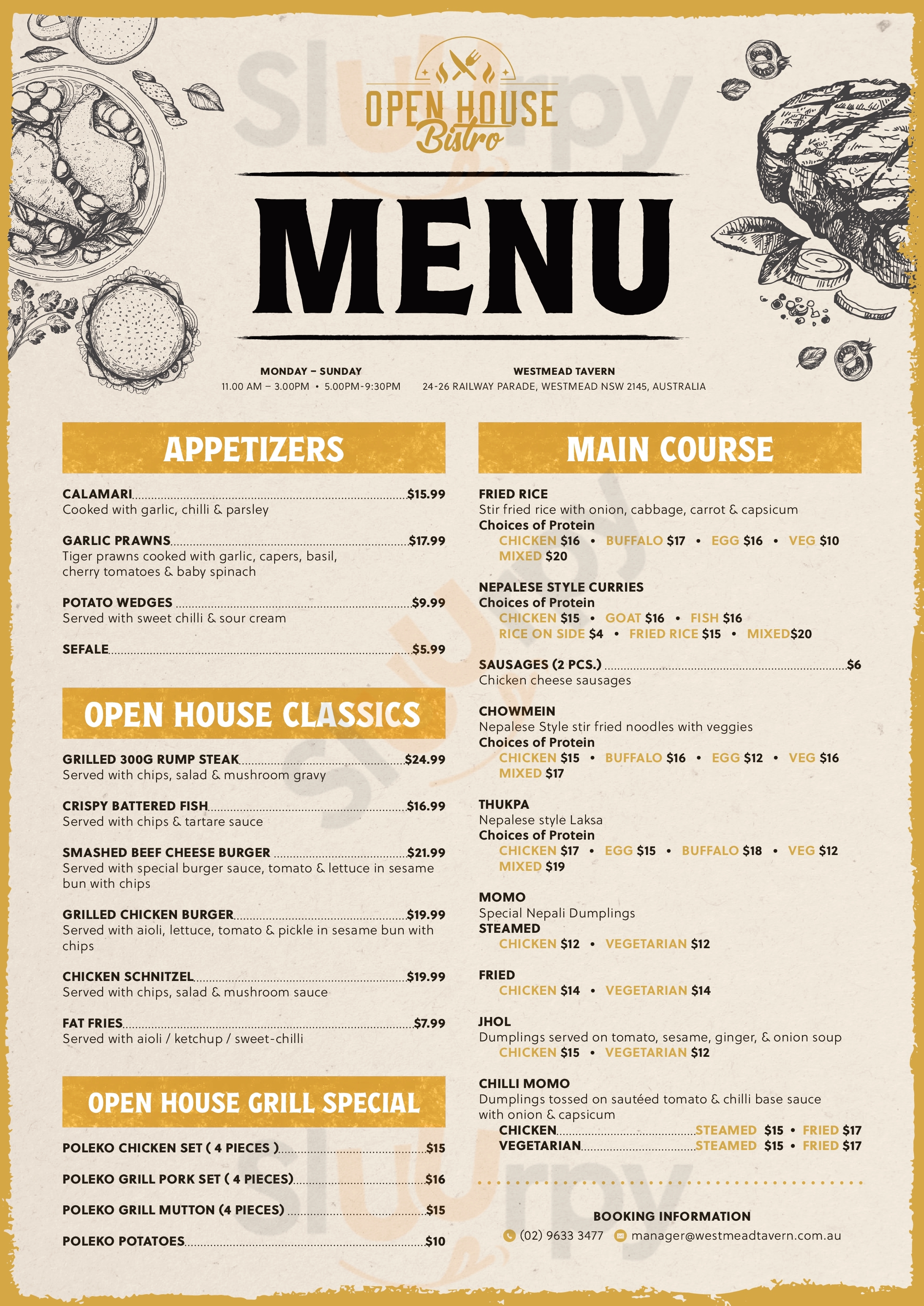 Westmead Tavern Westmead Menu - 1
