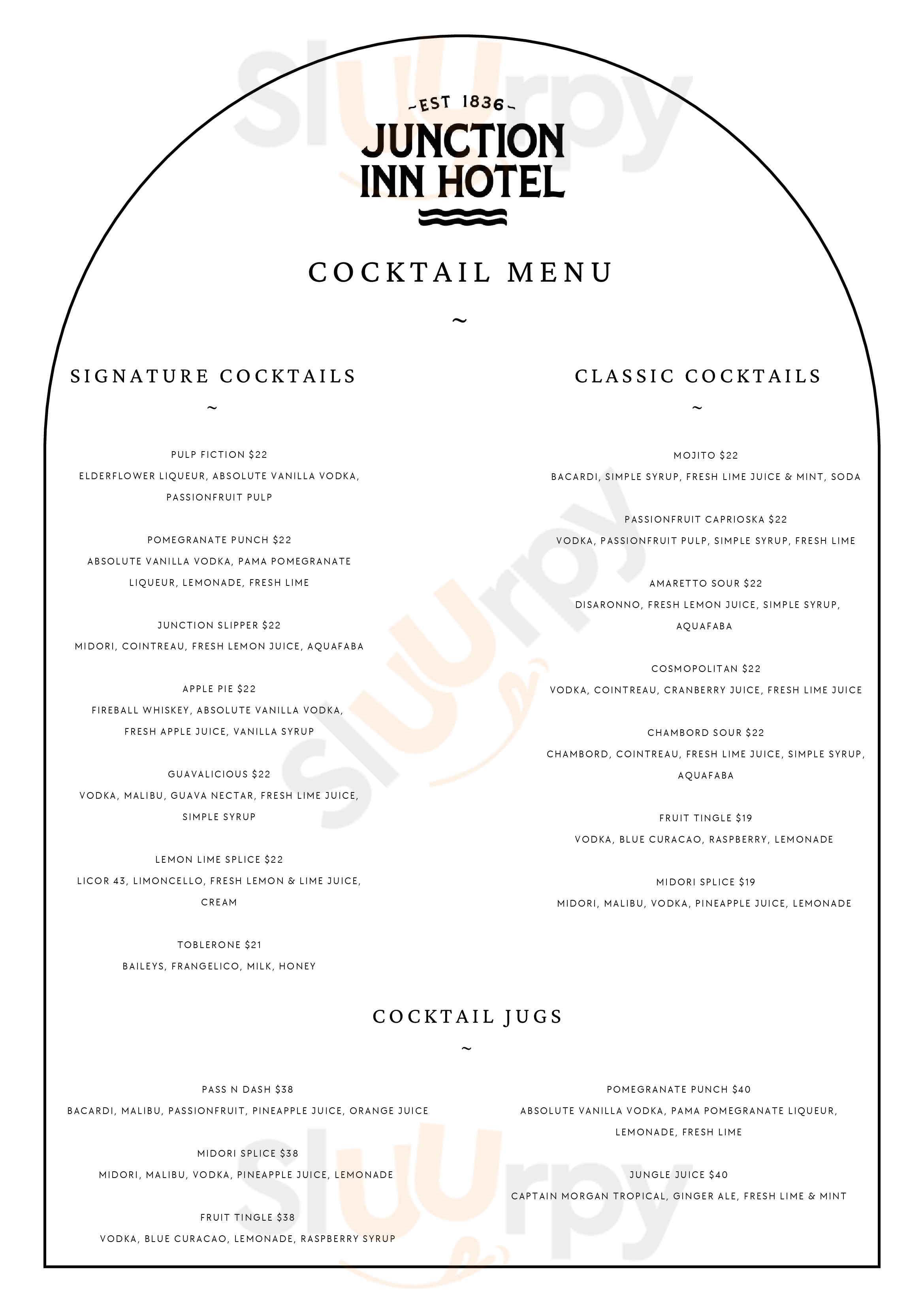 The Junction Inn Hotel Raymond Terrace Menu - 1