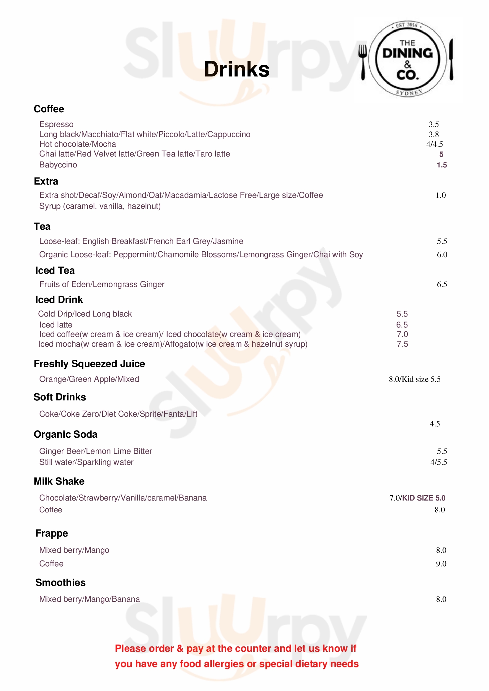 Dining & Co North Ryde Menu - 1