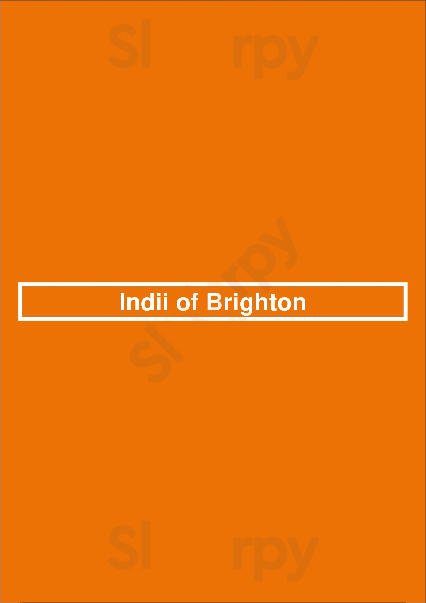 Indii Of Brighton Brighton Menu - 1