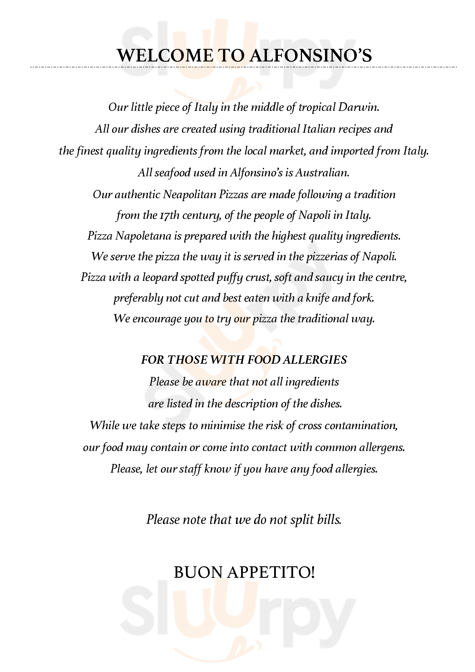 Main Menu - Alfonsino's