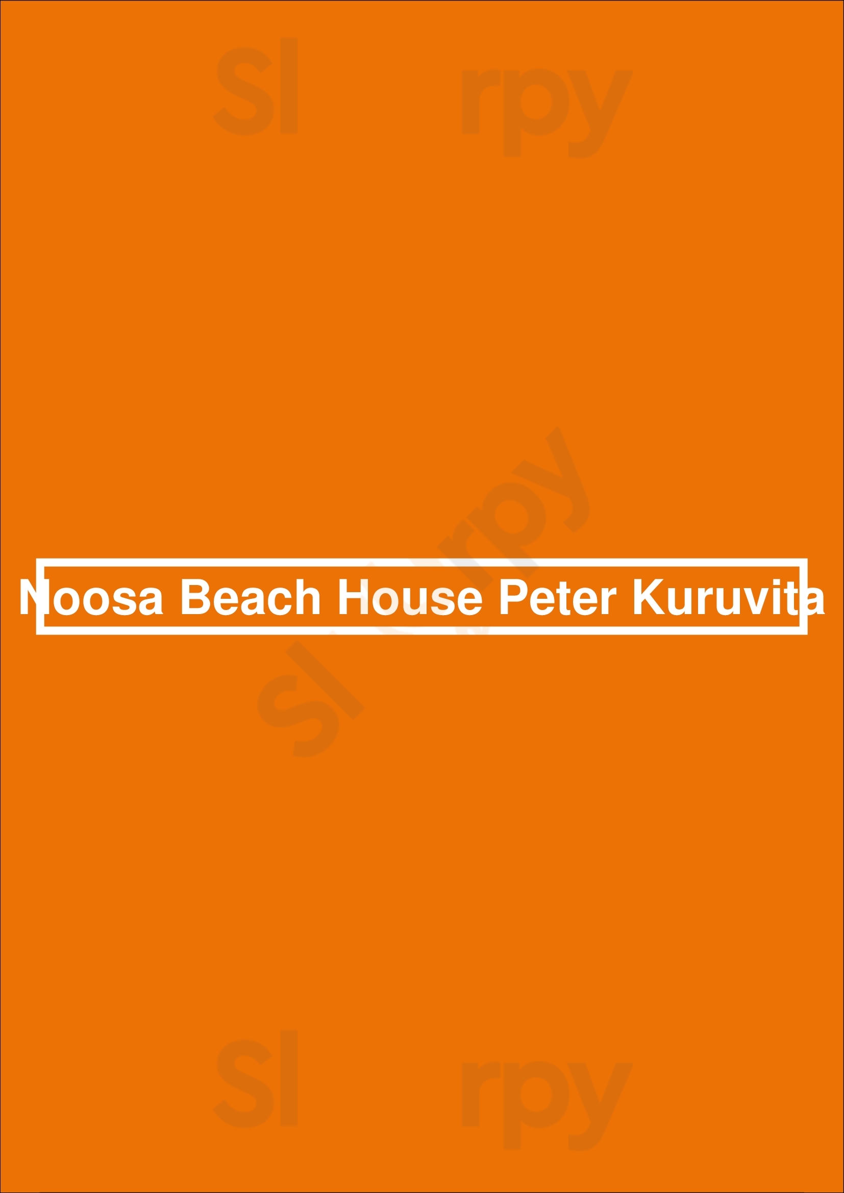 Noosa Beach House Noosa Menu - 1