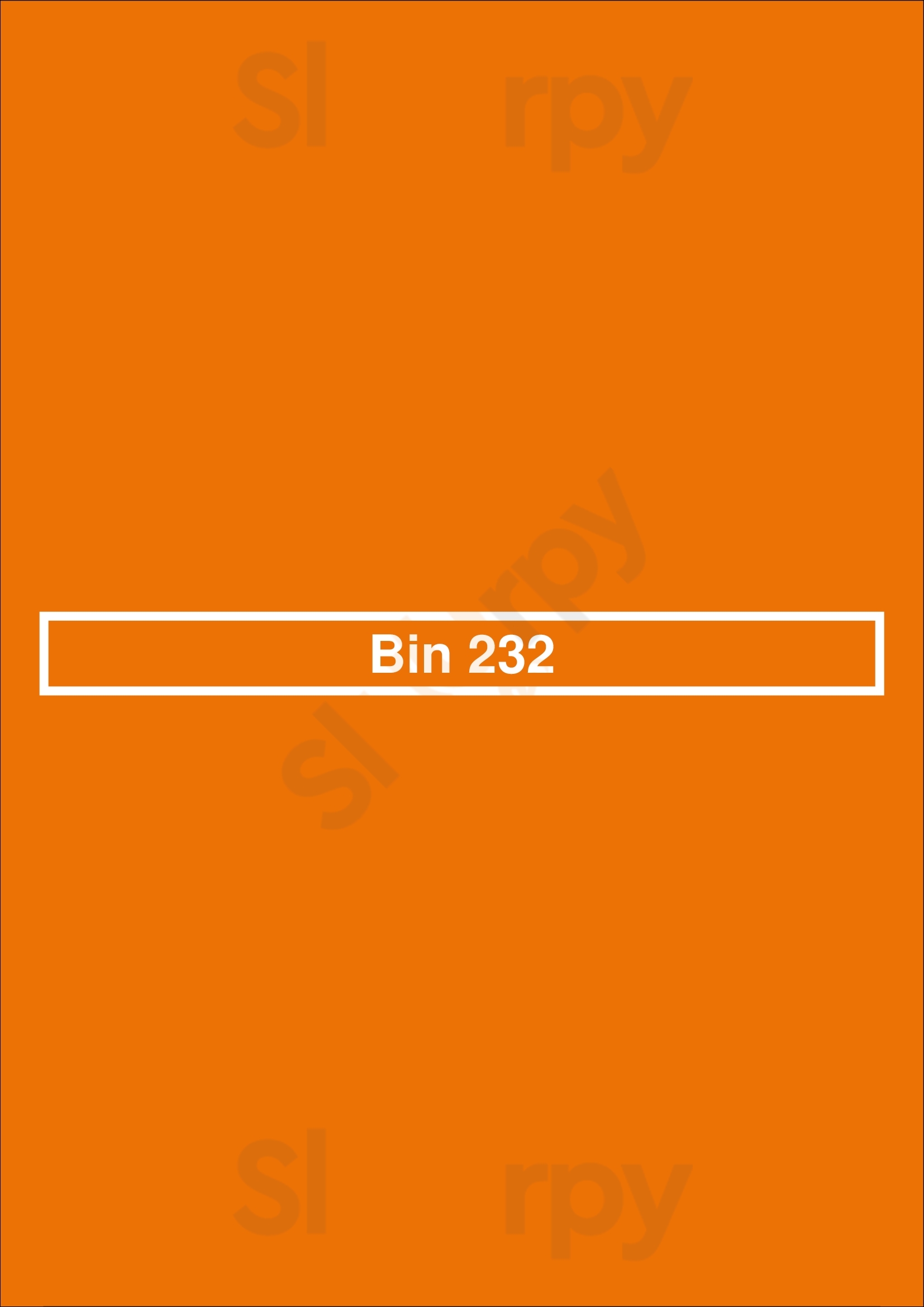 Bin 232 Broadbeach Menu - 1