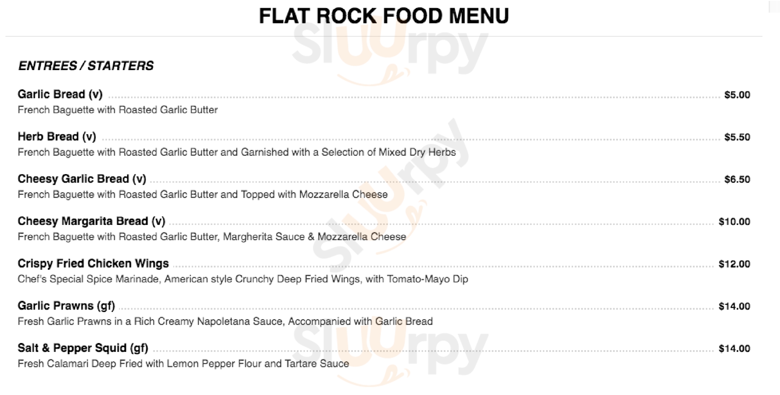 Flat Rock Brew Cafe Willoughby Menu - 1