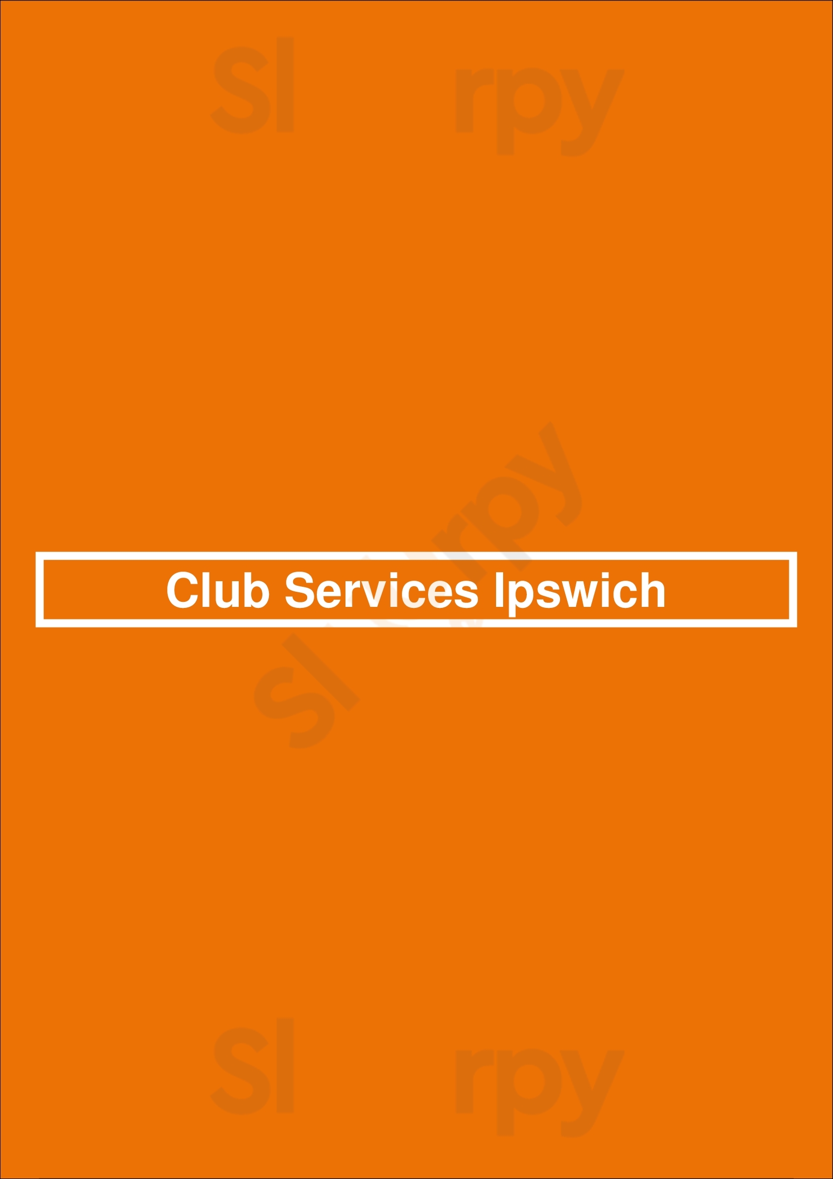 Club Services Ipswich Ipswich Menu - 1