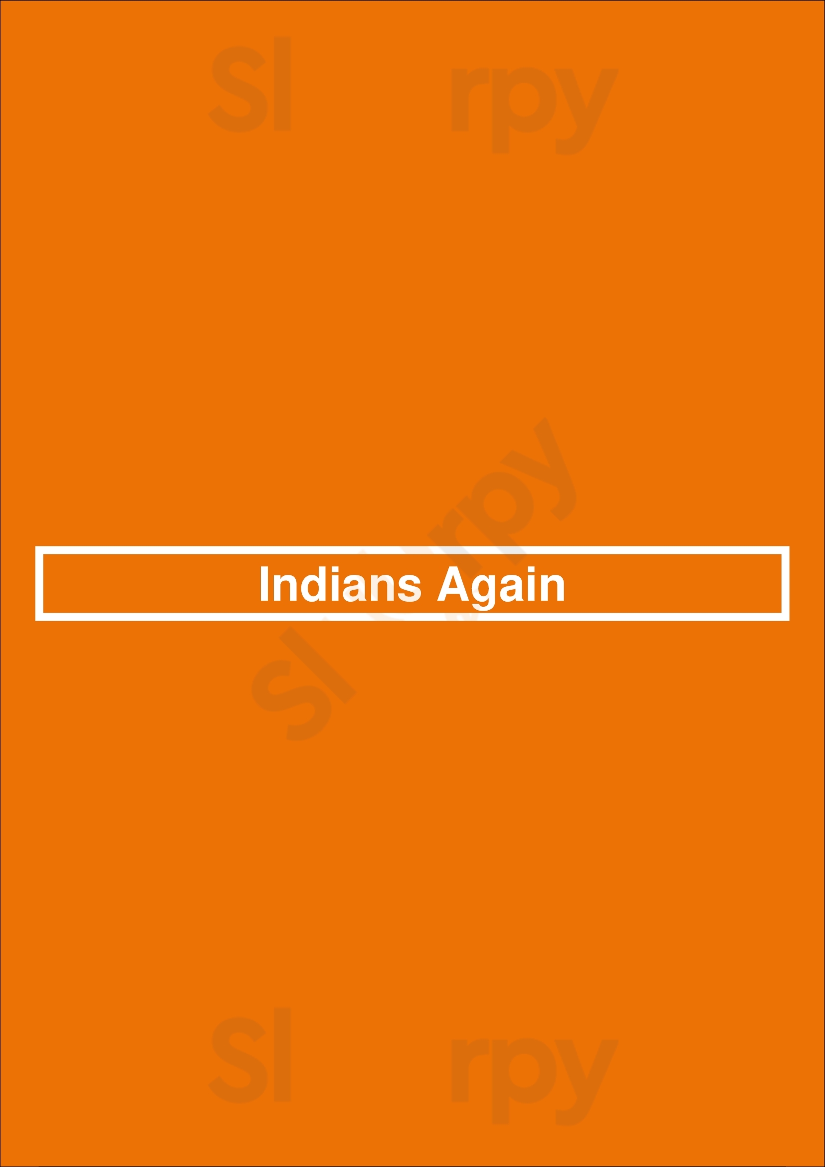 Indians Again Ringwood Menu - 1