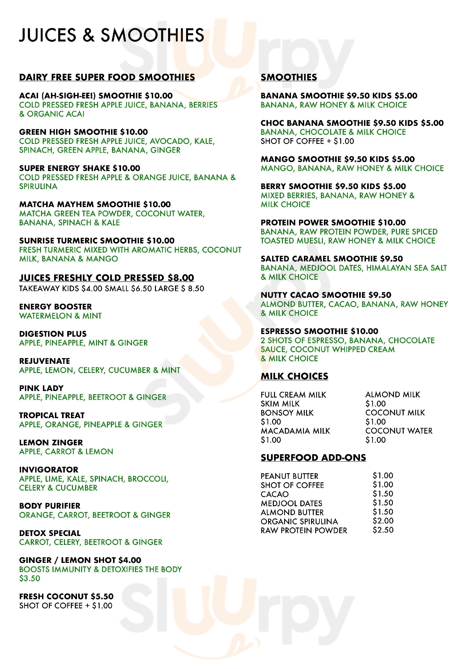 Pure Wholefoods Manly Menu - 1