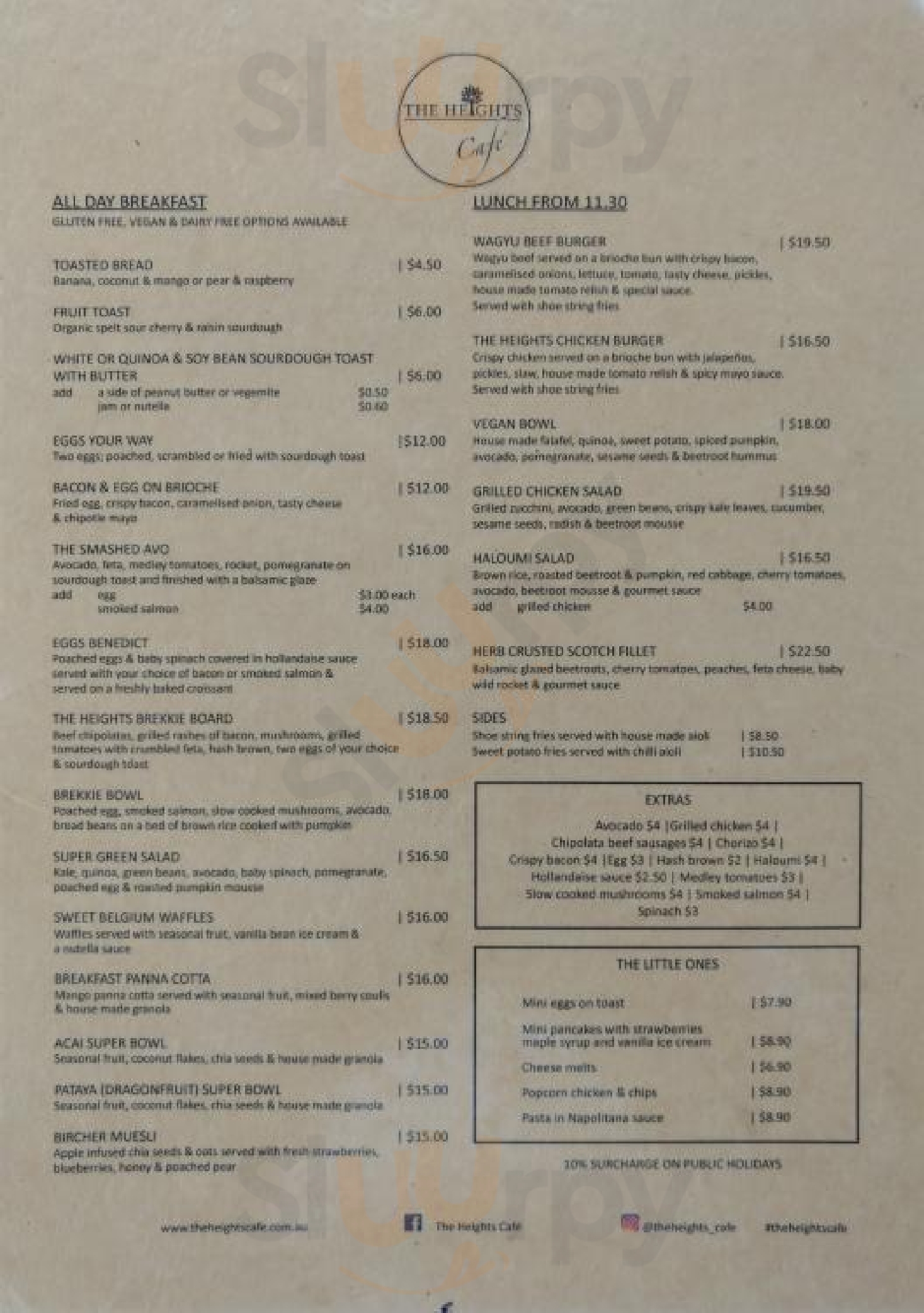 The Heights Cafe Revesby Menu - 1