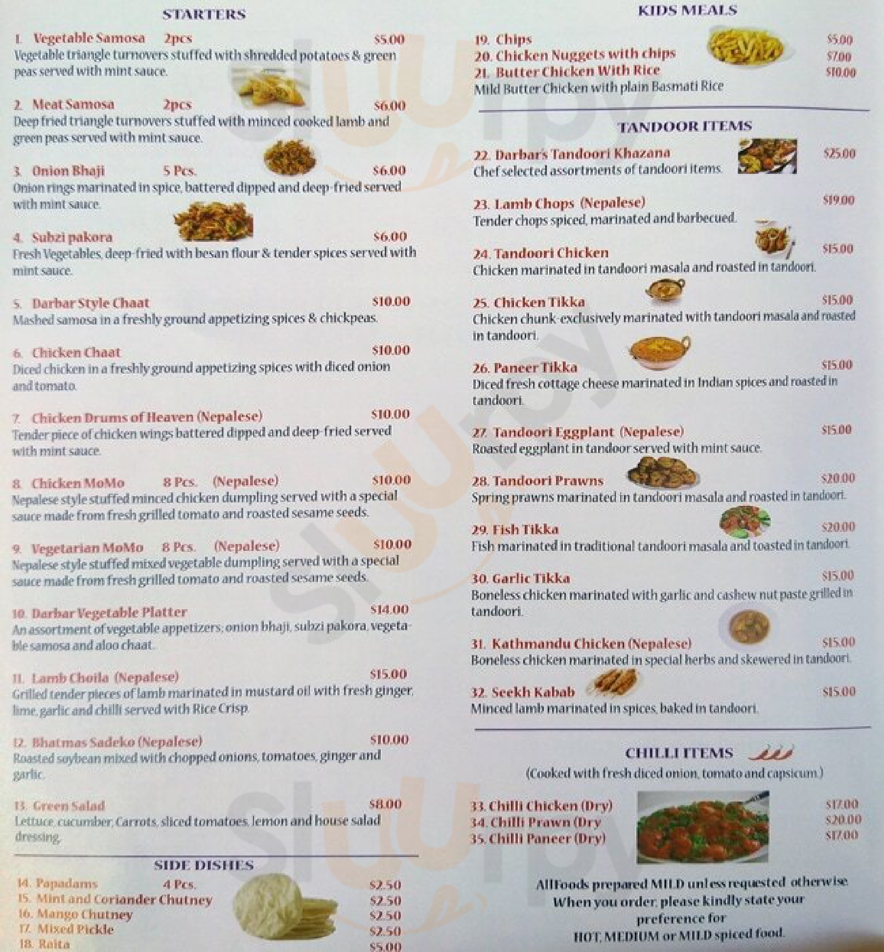 The Darbar Indian Nepalese Restaurant Fremantle Menu - 1