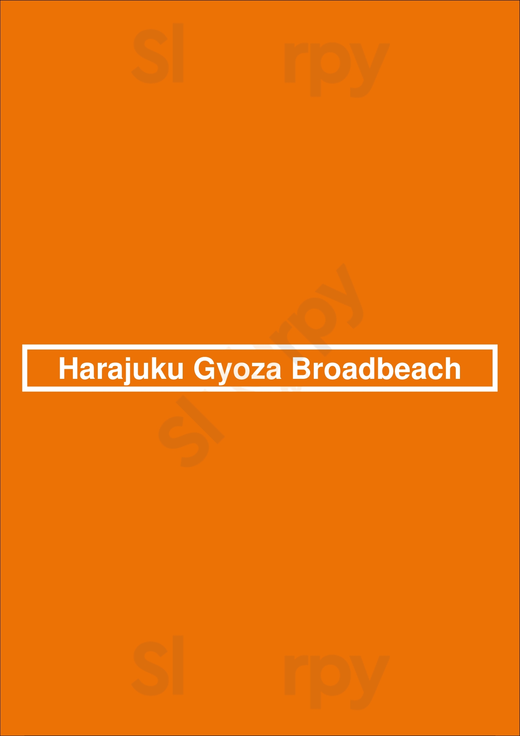 Harajuku Gyoza Broadbeach Broadbeach Menu - 1