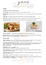 Zac's Great Food menu