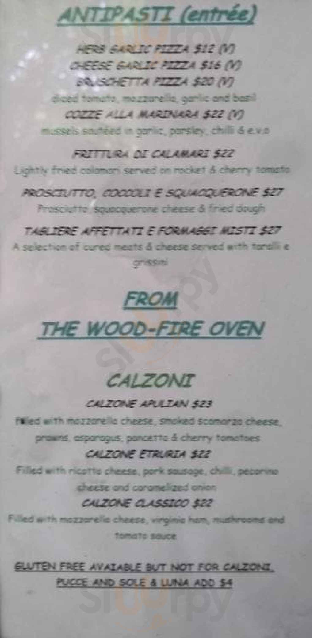 Tacco And Tosca Middle Park Menu - 1