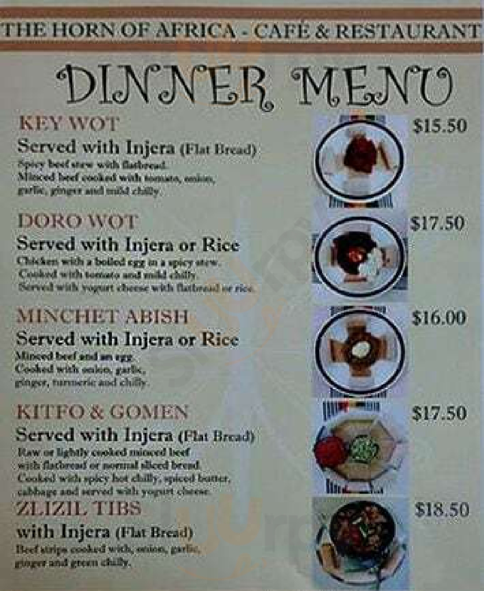 The Horn Of Africa Southport Menu - 1