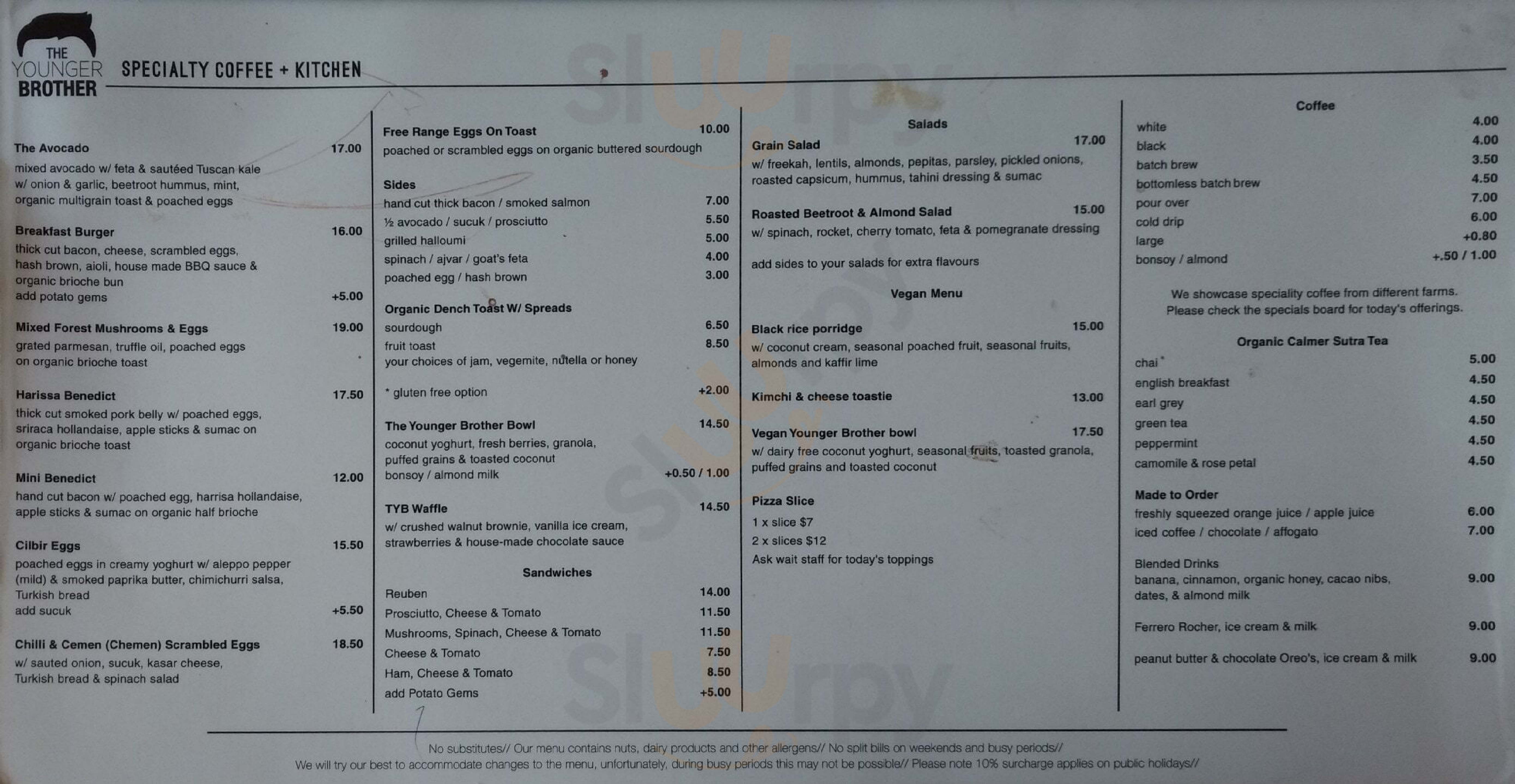 The Younger Brother Cafe Ringwood Menu - 1