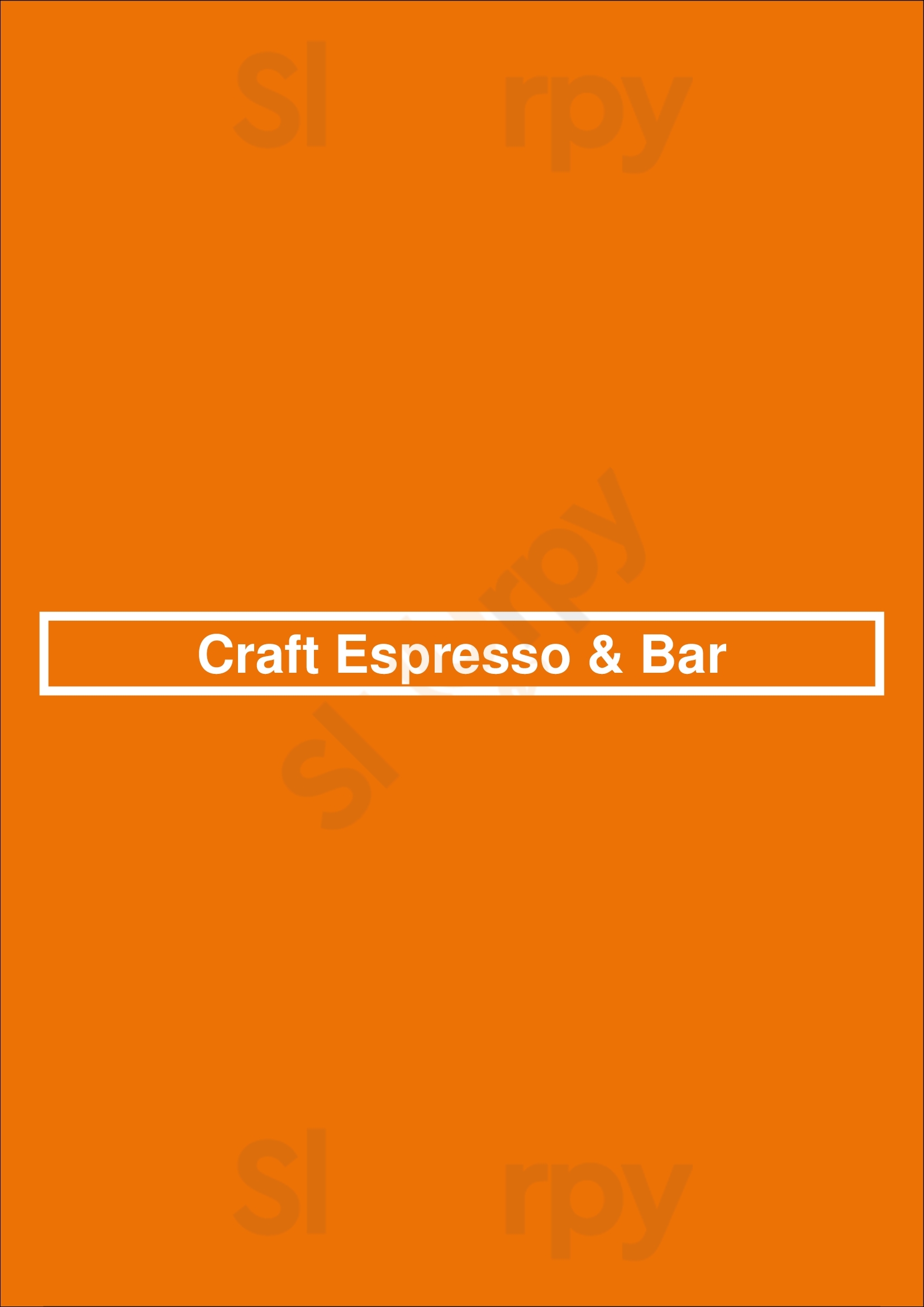 Craft Espresso & Bar Mooloolaba Menu - 1