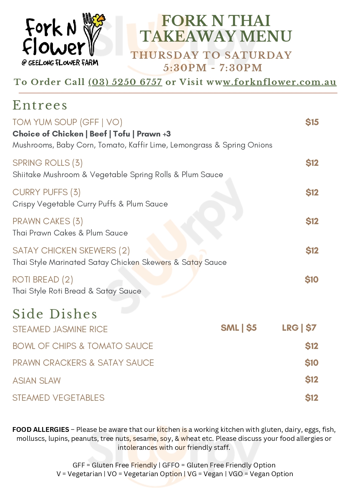 Fork N Flower Geelong Menu - 1