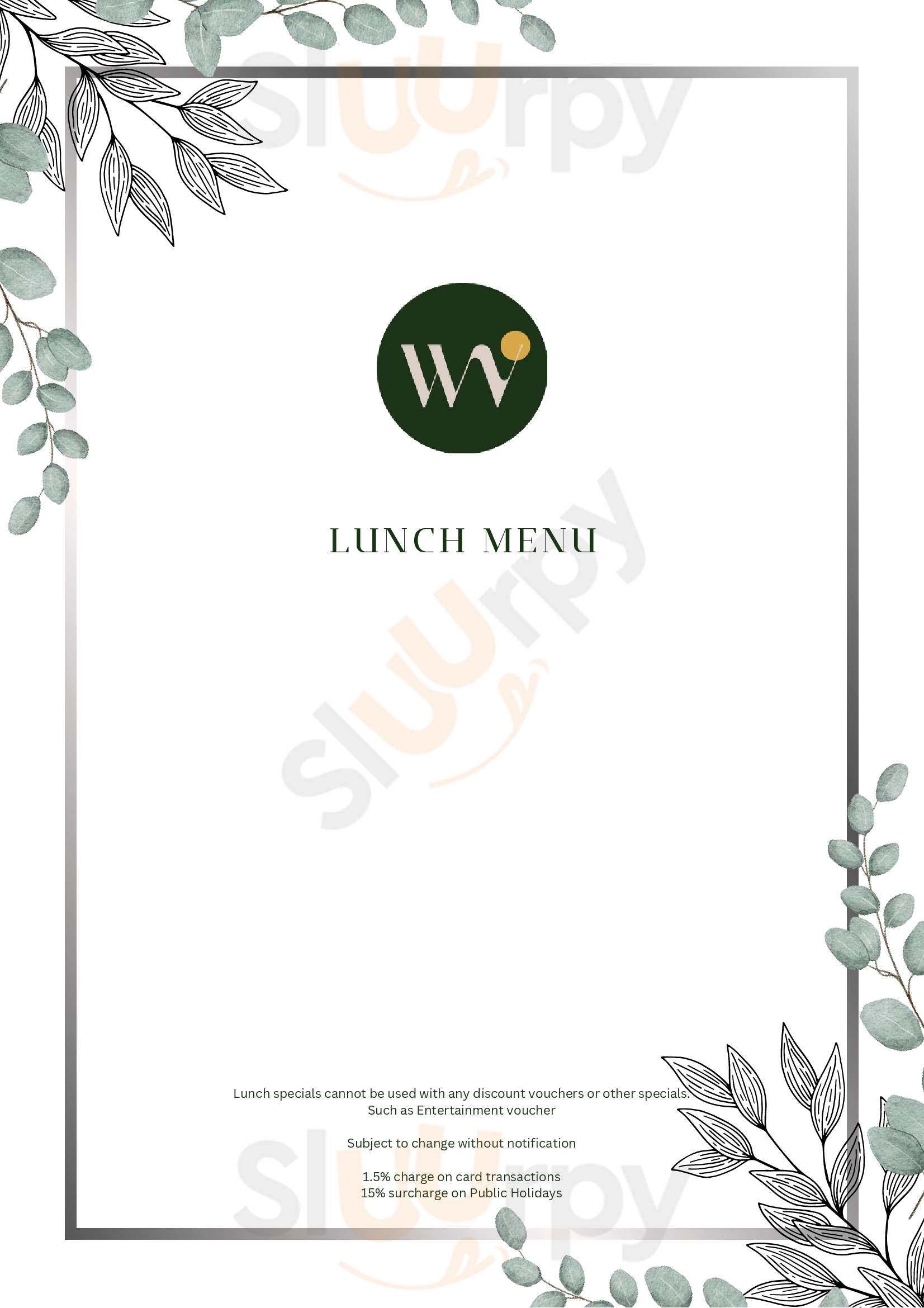 Wung Nam Thai Water Palace Caloundra Menu - 1