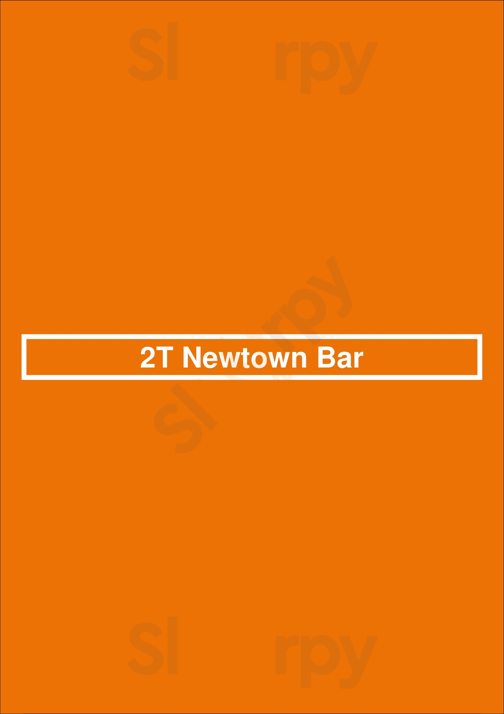 2t Newtown Bar Newtown Menu - 1
