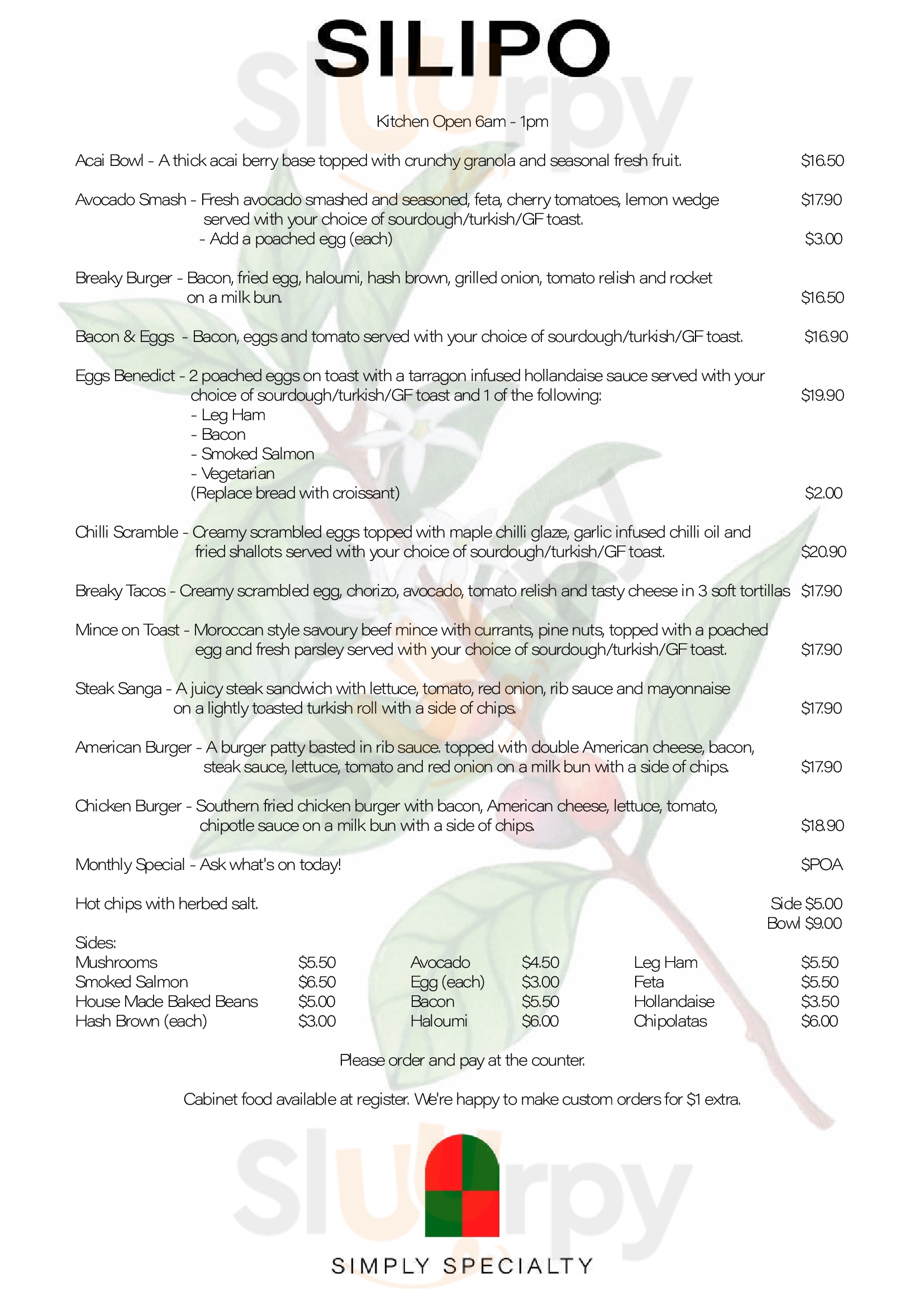 Main Menu - Silipo Coffee