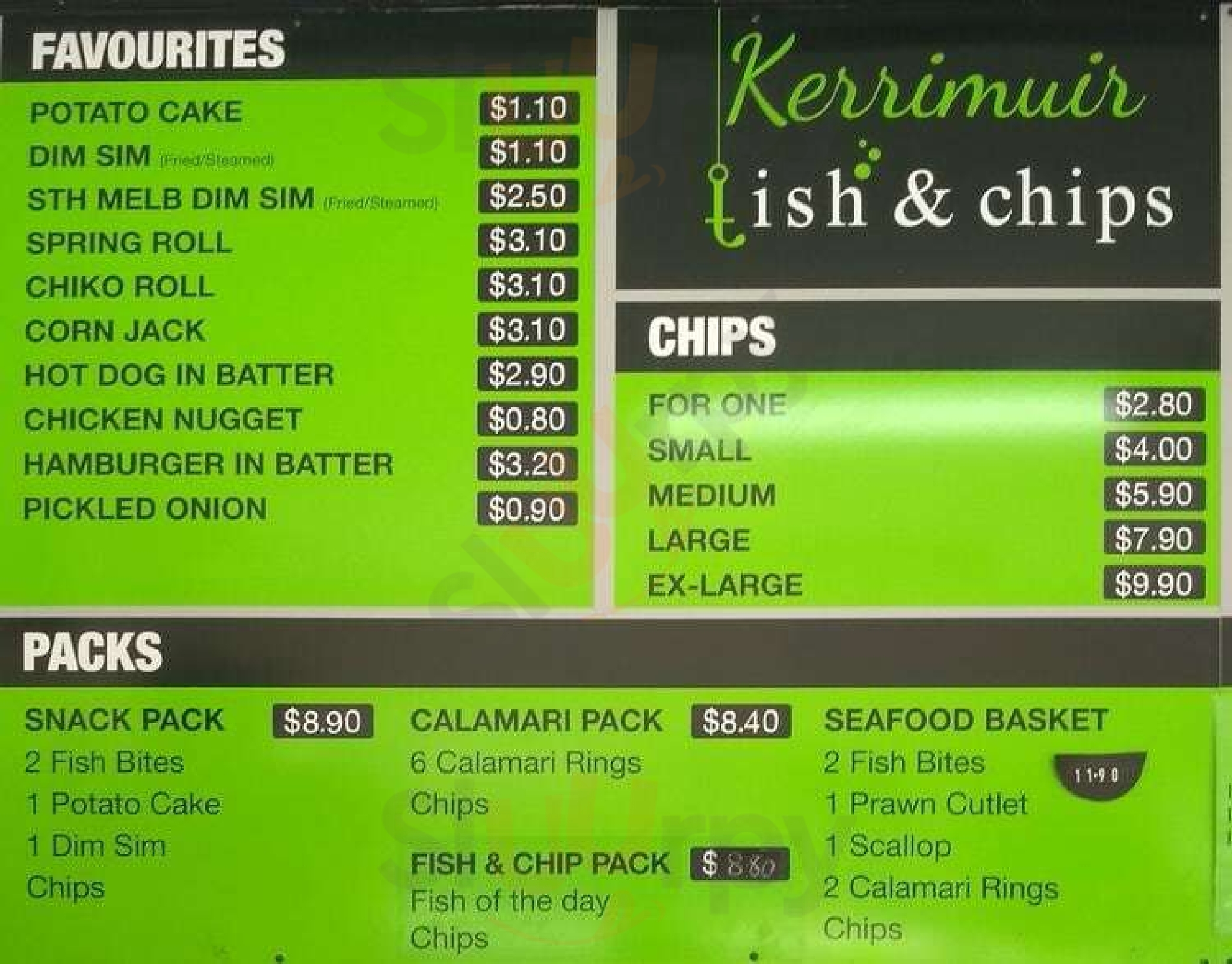 Kerrimuir Fish Shop Box Hill Menu - 1