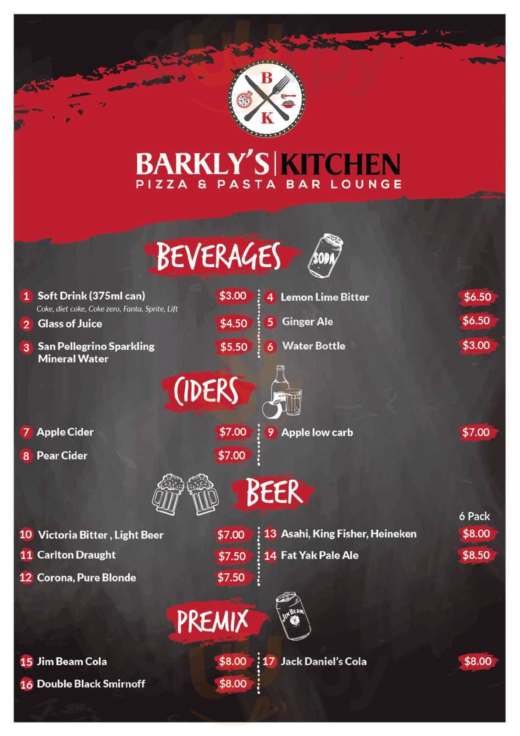 Barklys Kitchen Brunswick Menu - 1