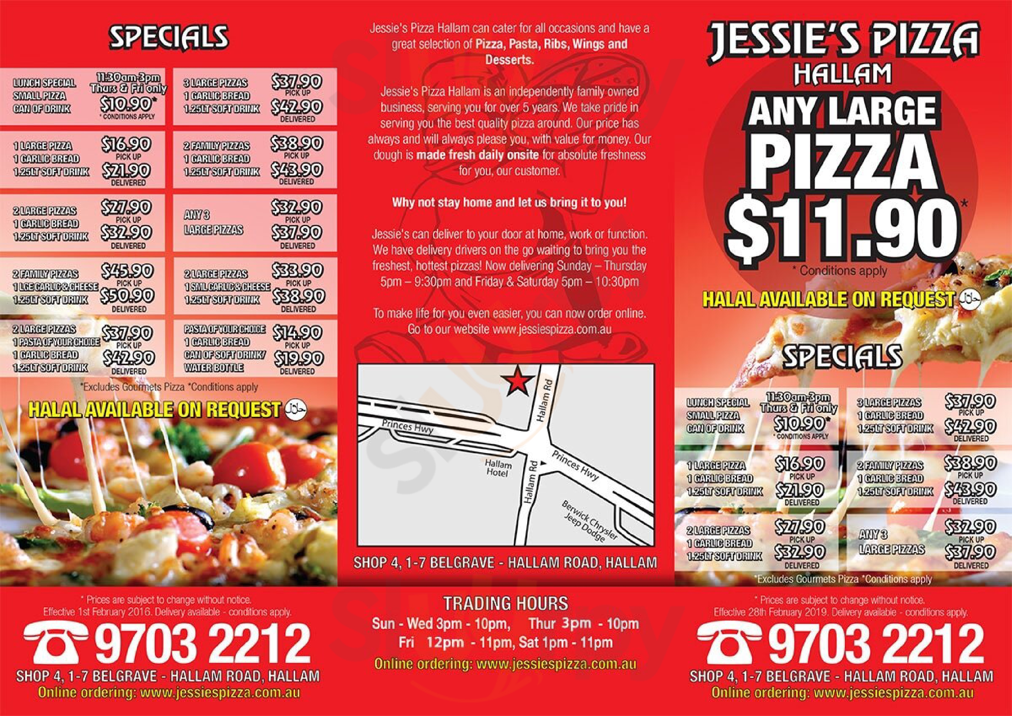 Jessie's Pizza Springvale Menu - 1