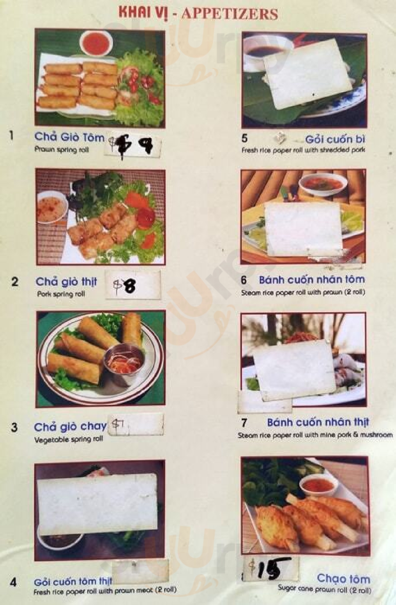 Nam Phuong Restaurant Springvale Menu - 1