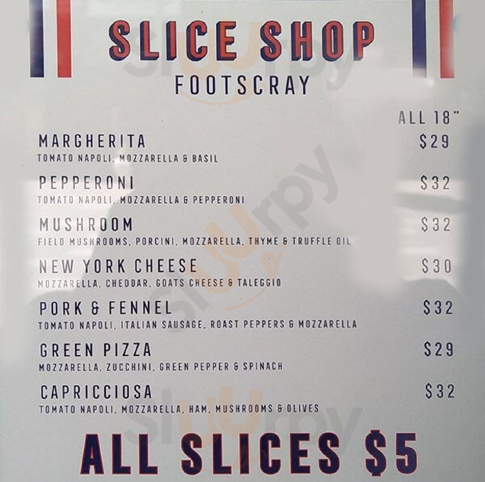 Slice Shop Pizza Footscray Menu - 1