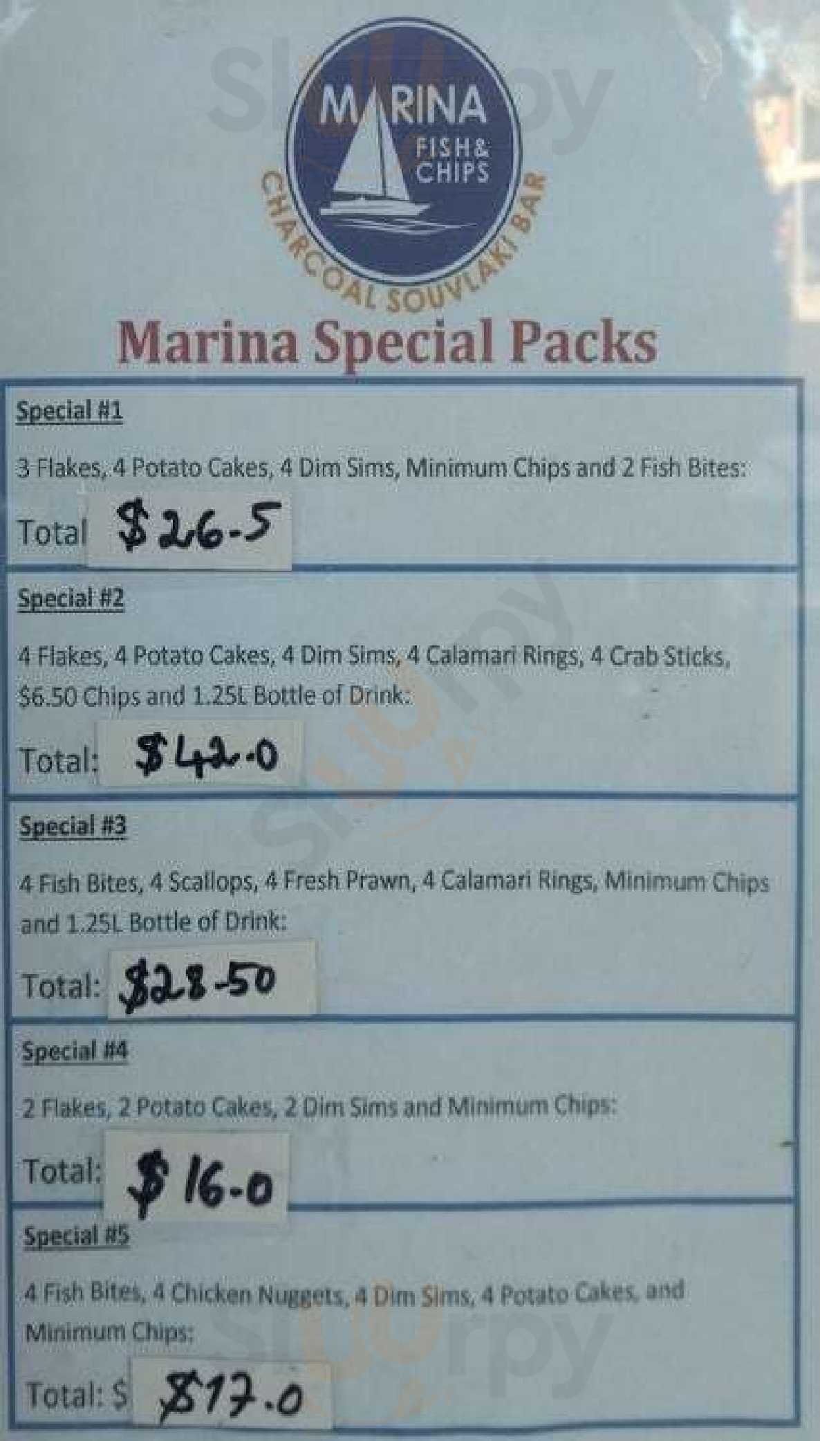 Marina Fish And Chips Frankston Menu - 1