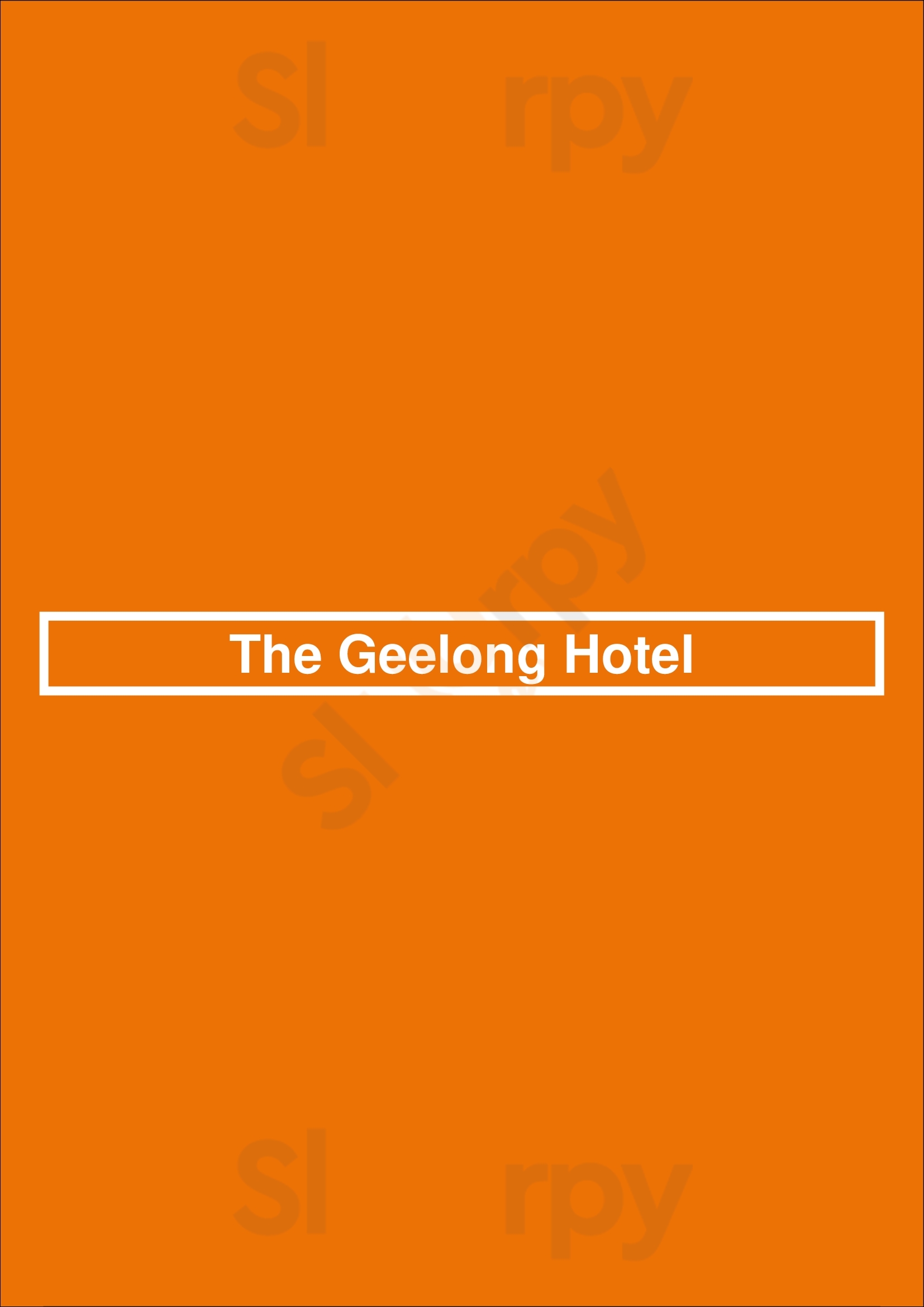 Geelong Hotel Geelong Menu - 1