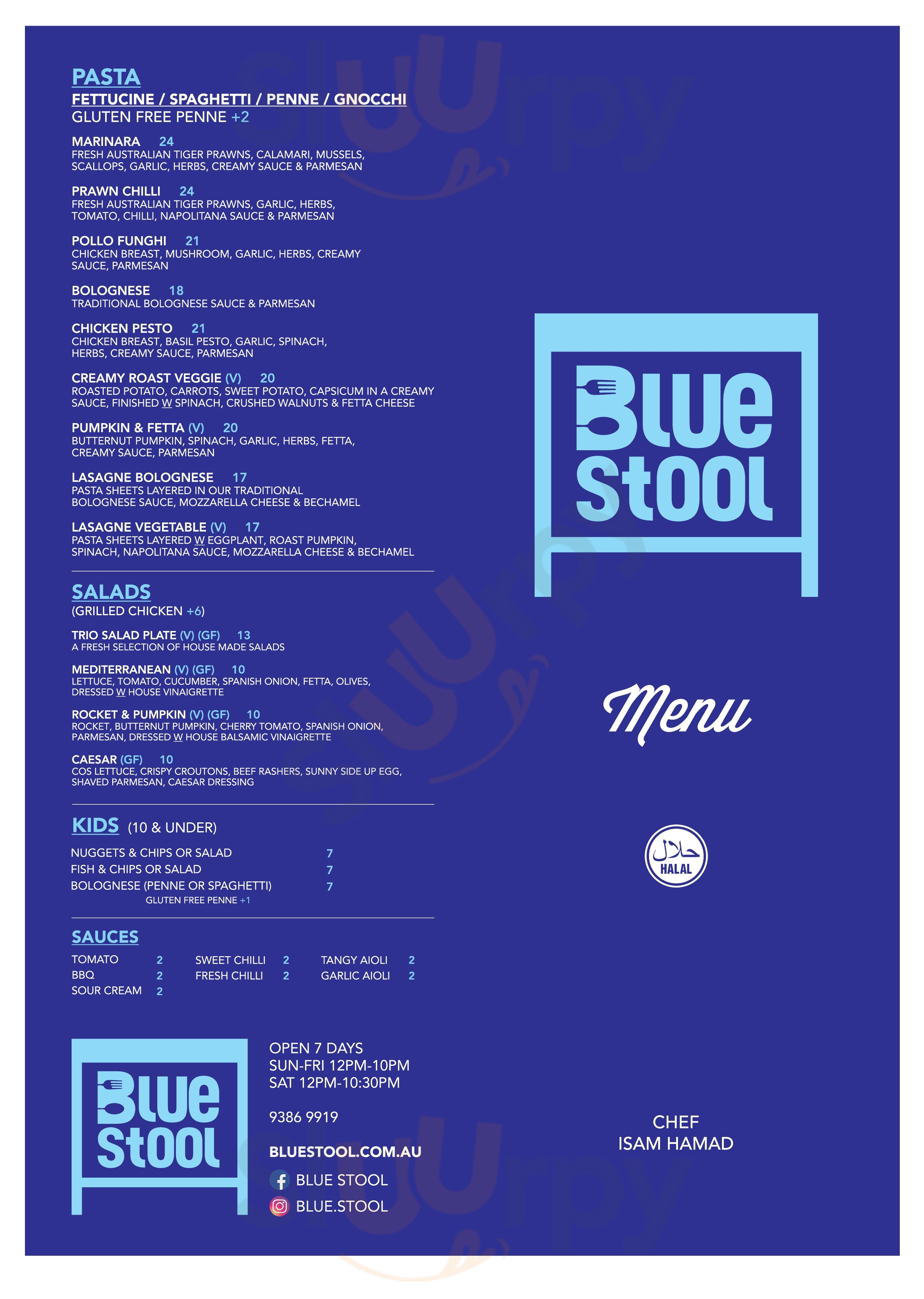 Blue Stool Coburg Menu - 1
