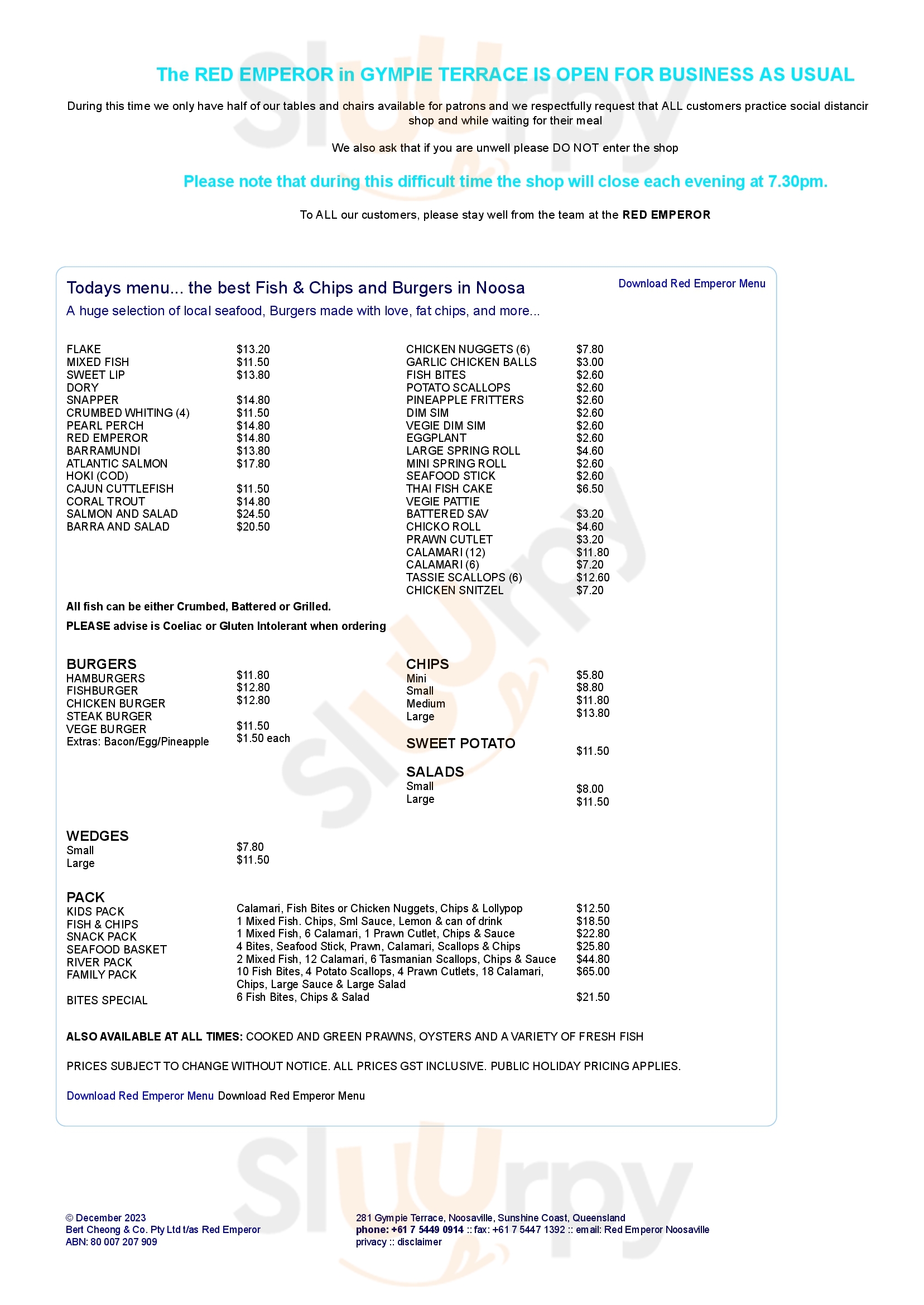 Main Menu - Red Emperor