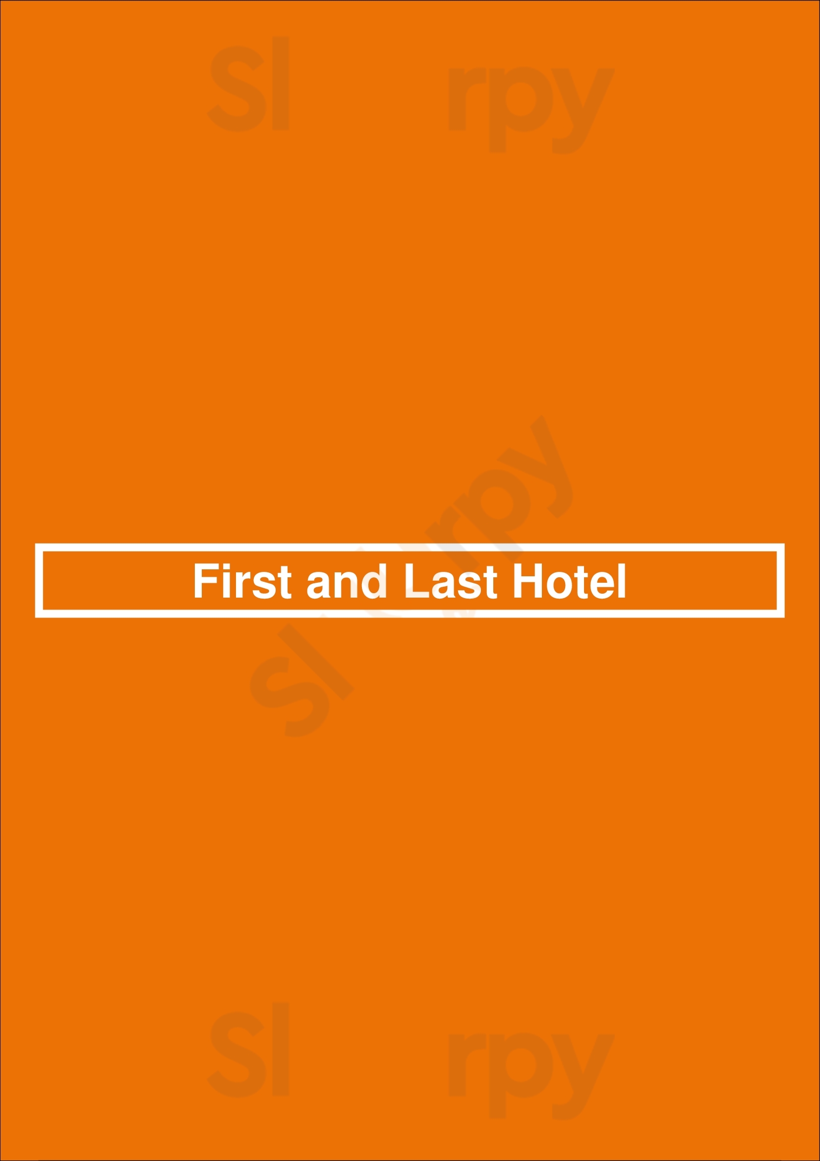 First & Last Hotel Fawkner Menu - 1