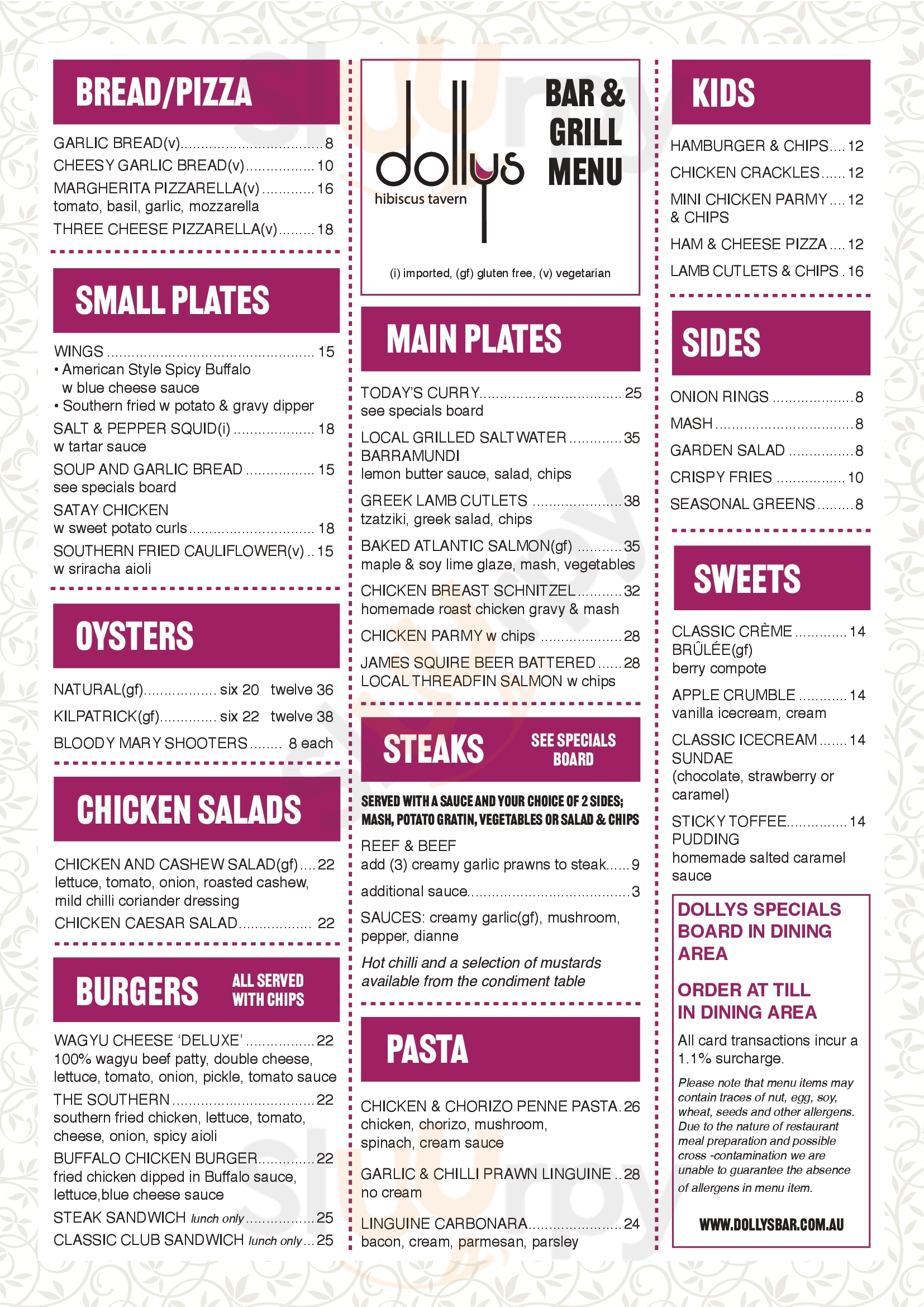 Main Menu - Hibiscus Tavern