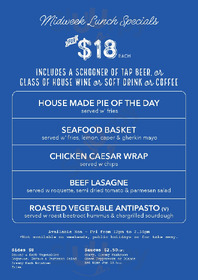 The Boatshed Restaurant menu