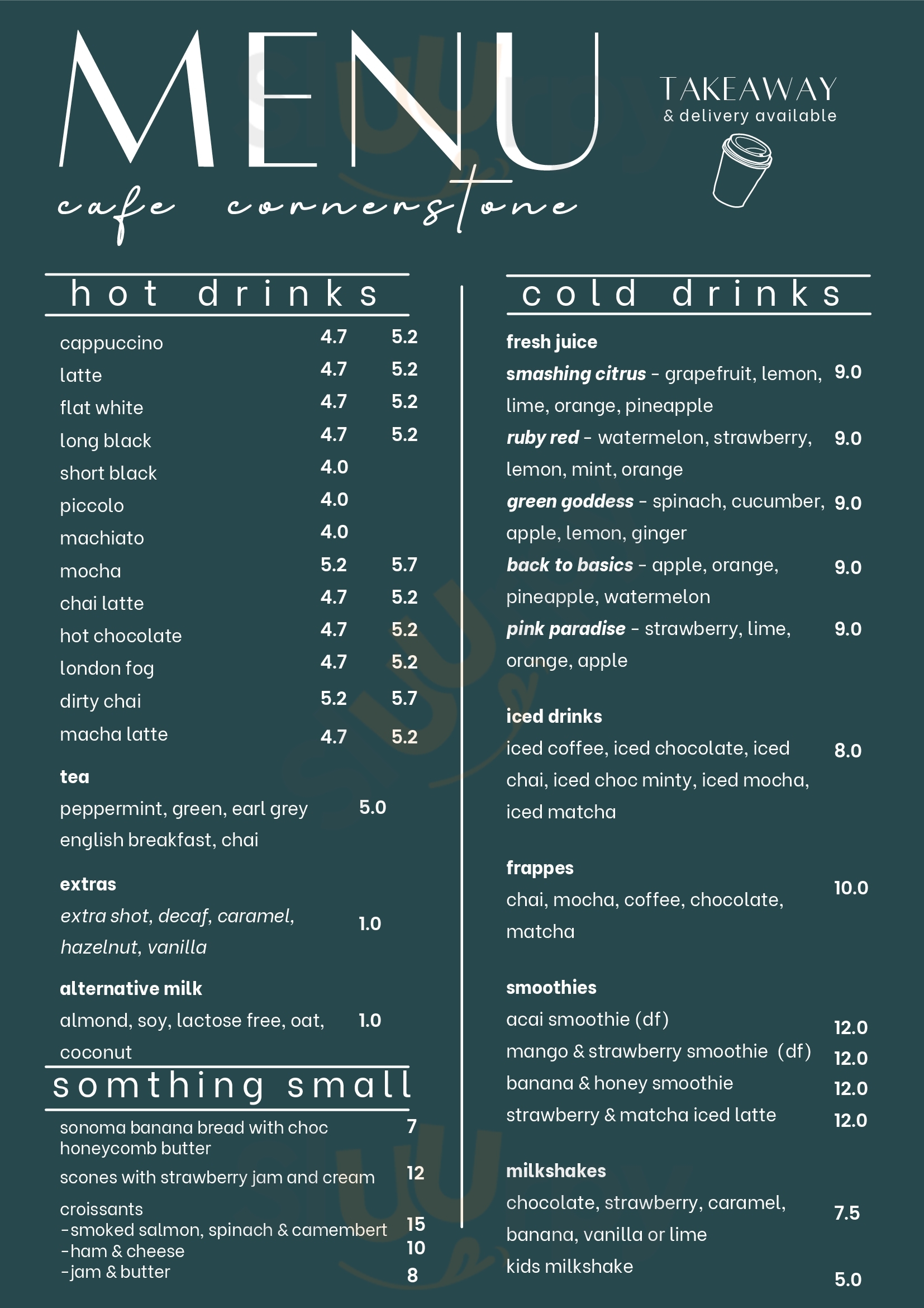 Cafe Cornerstone Windsor Menu - 1