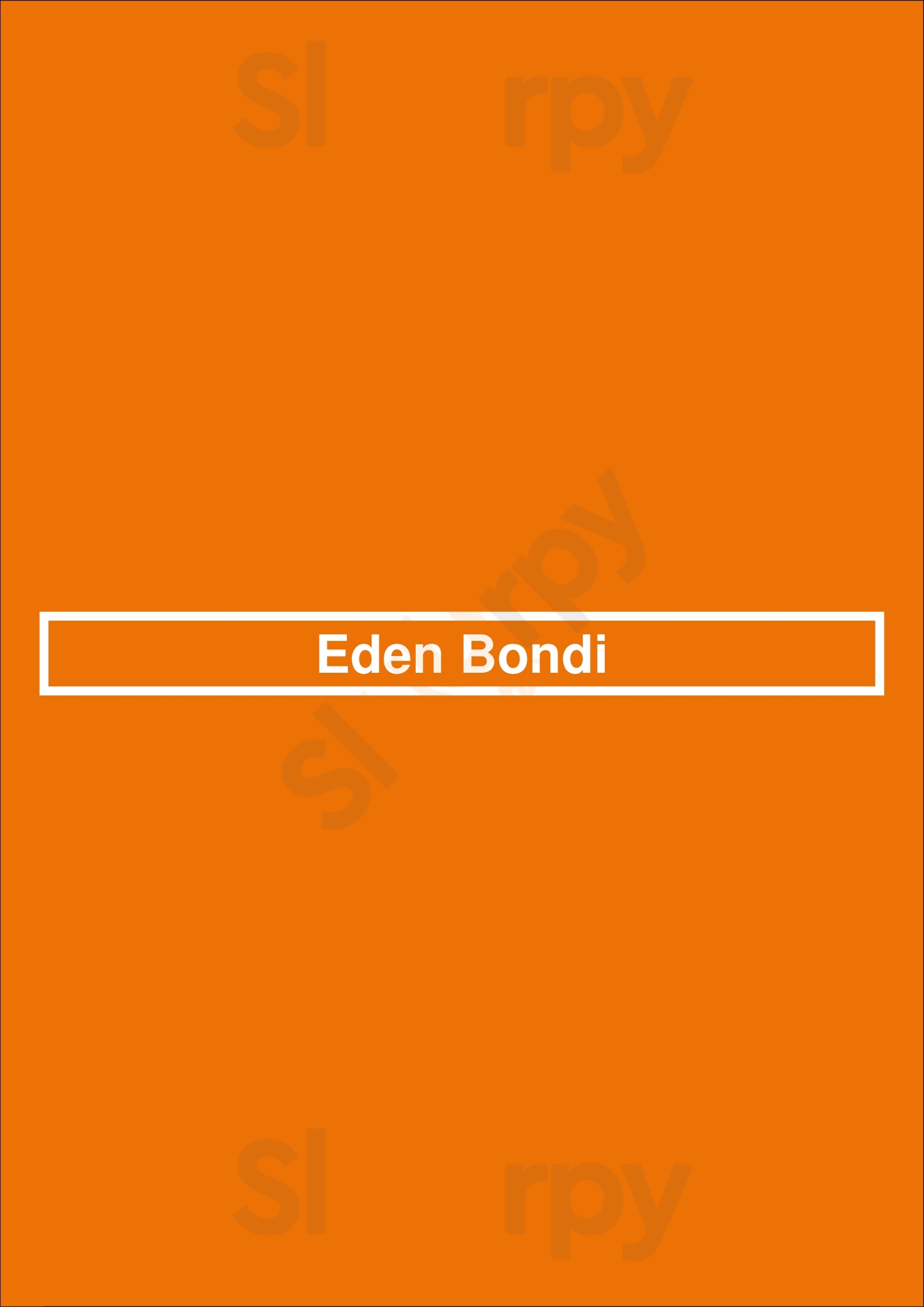 Eden Bondi Bondi Menu - 1