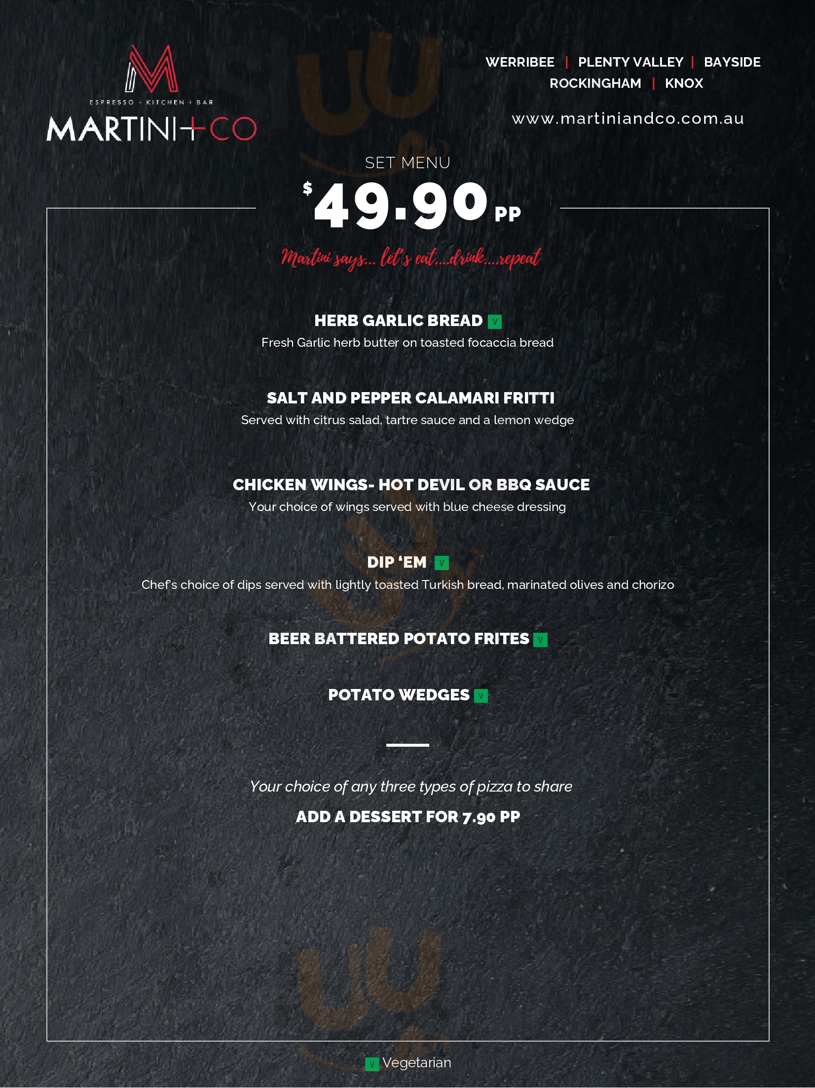 Main Menu - Martini & Company