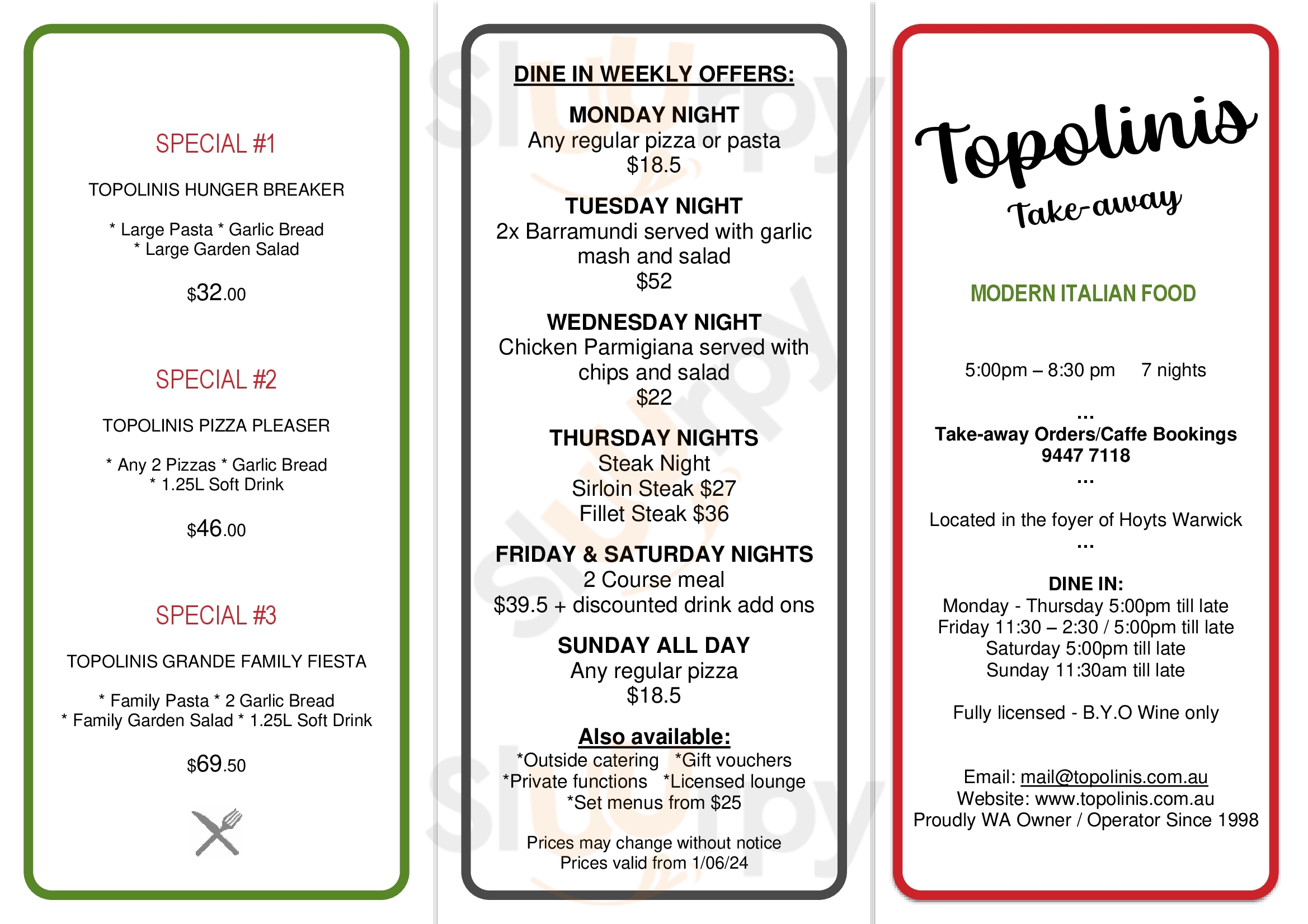 Main Menu - Topolinis Cafe