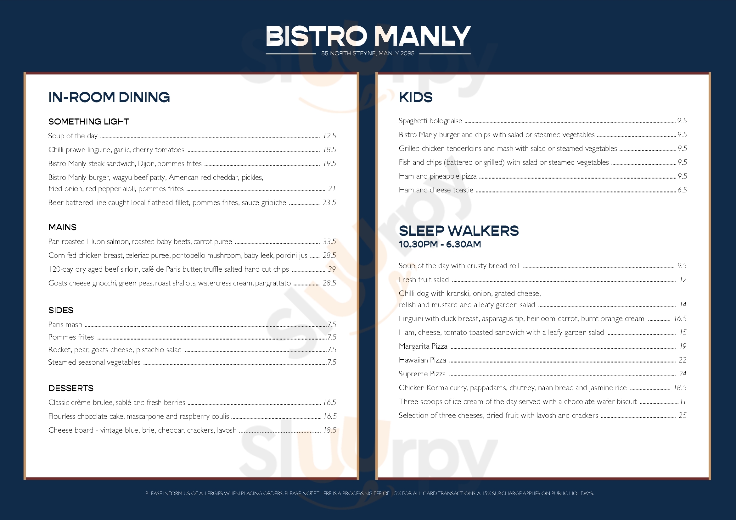 Bistro Manly Manly Menu - 1