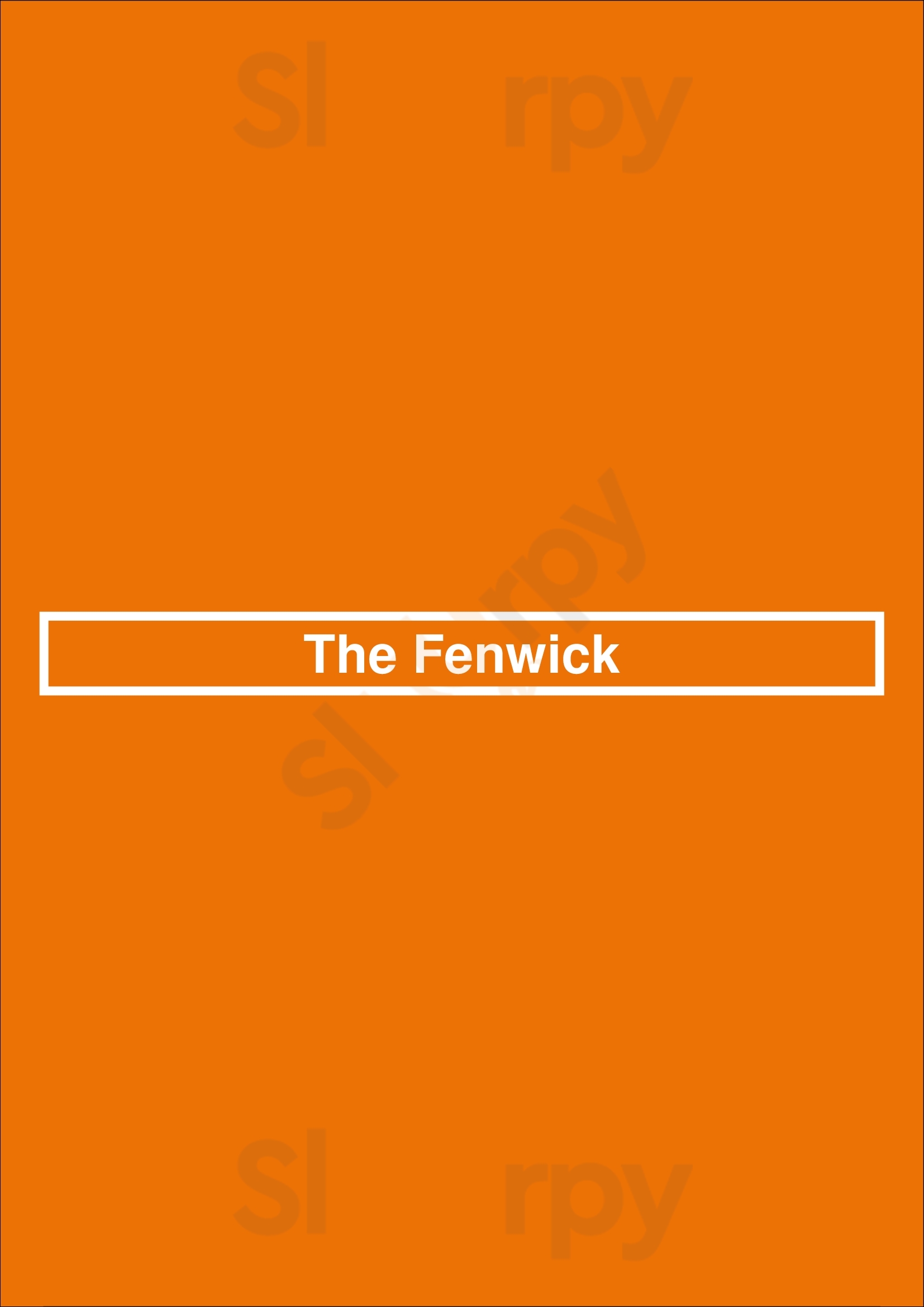 The Fenwick Balmain Menu - 1